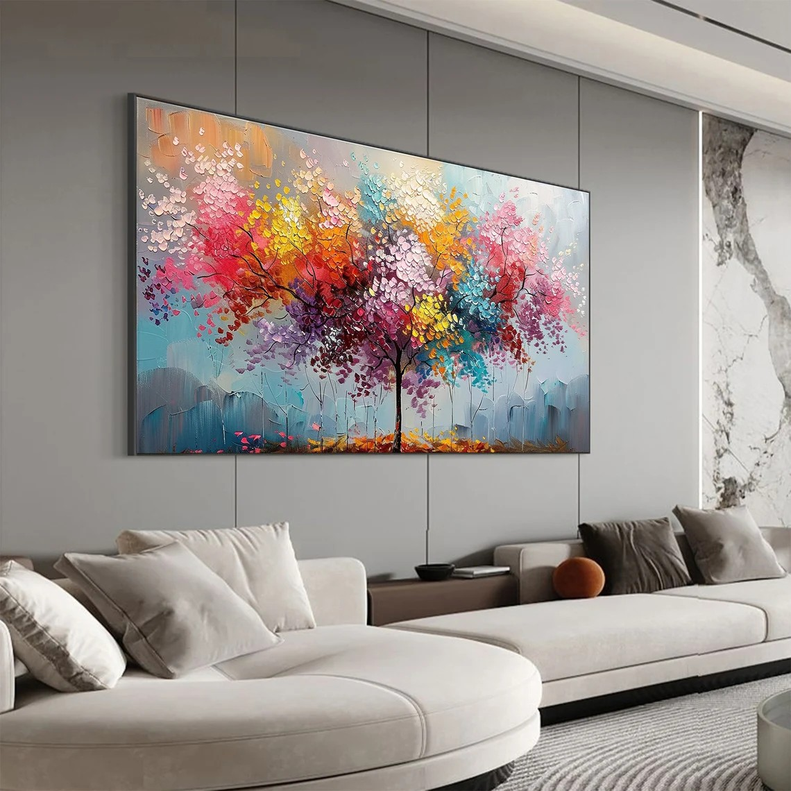 Vibrant Multicolor Tree Abstract Wall Art #BGA 054