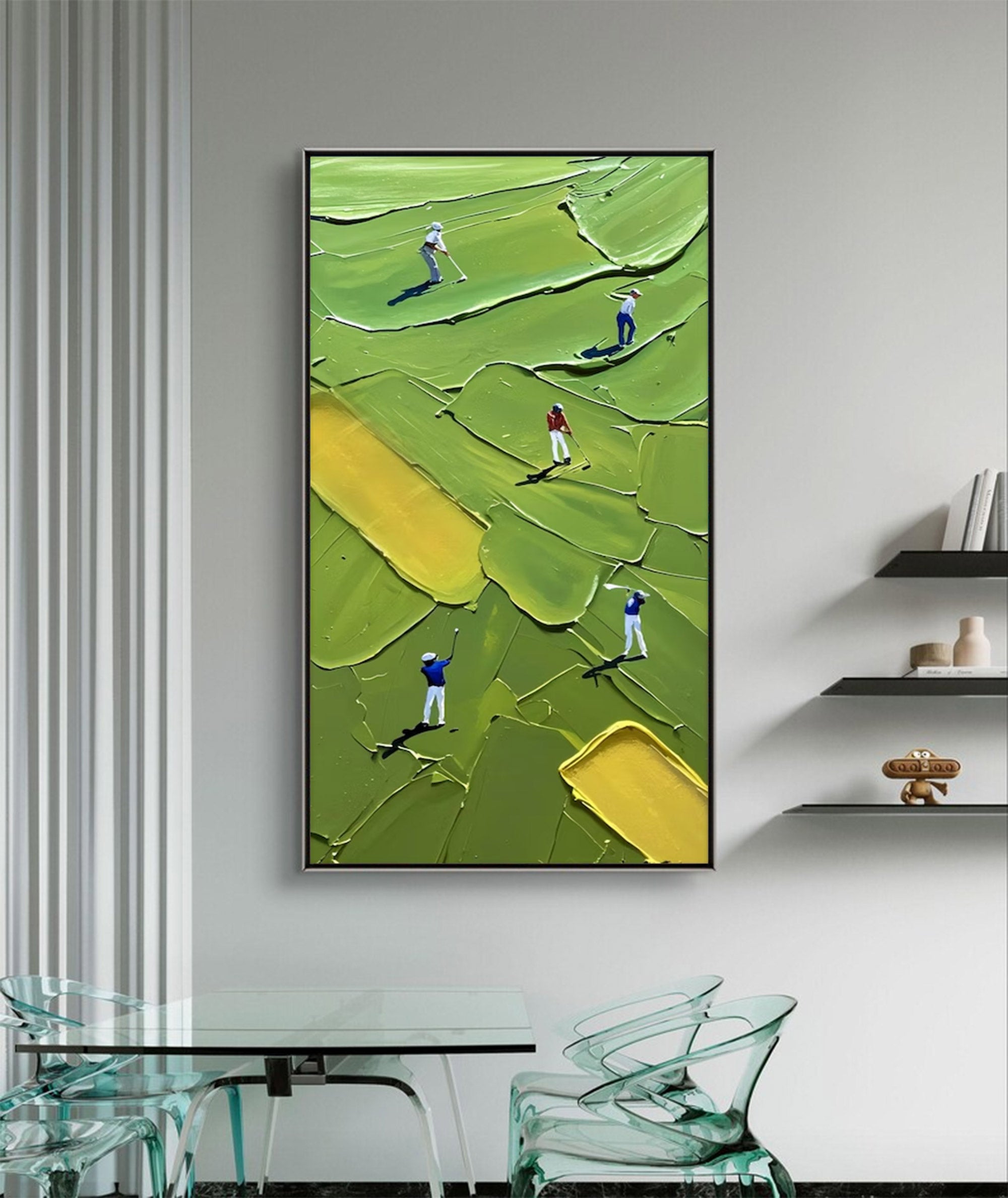 Large Modern Textured Green Art | MuroArt #WGA 023