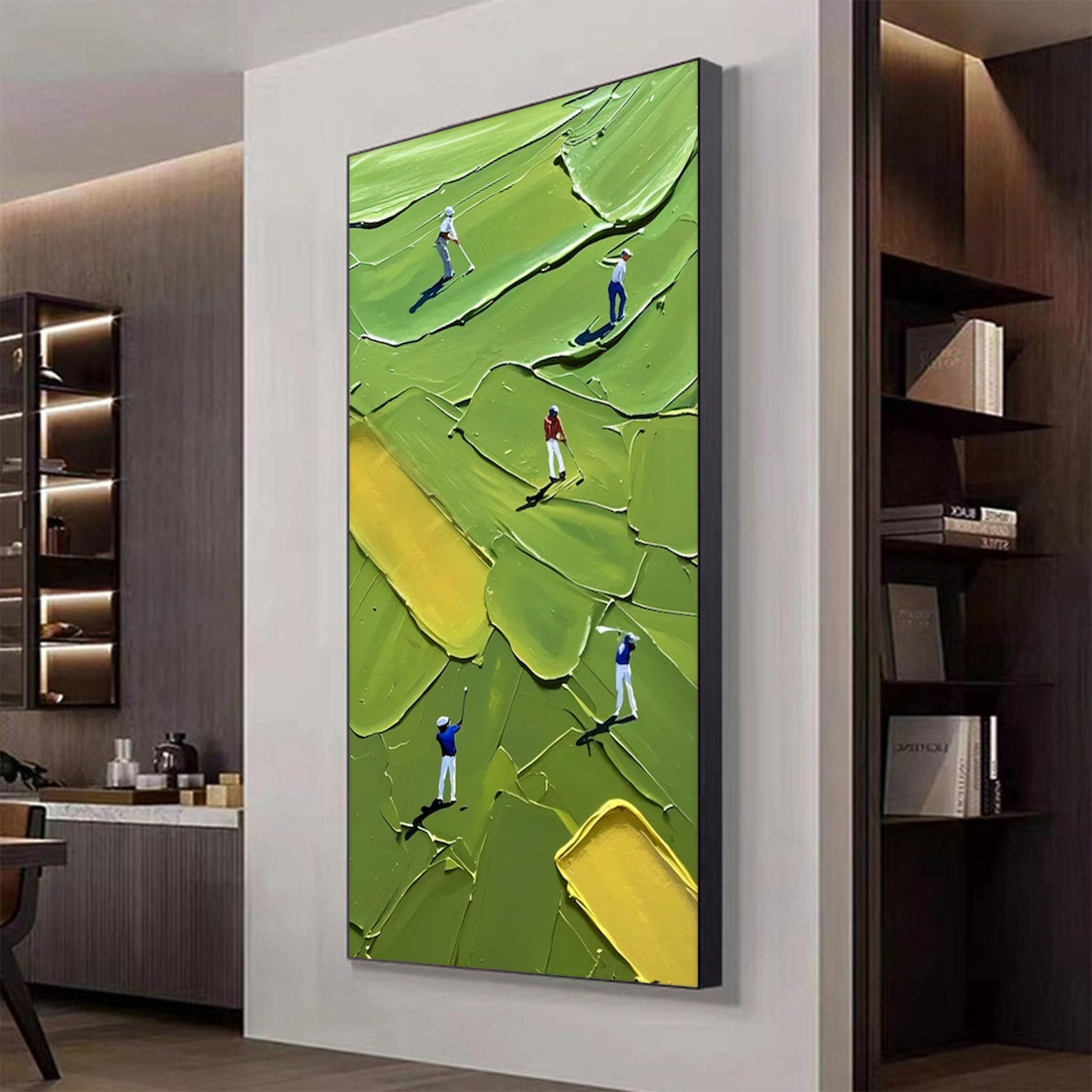 Large Modern Textured Green Art | MuroArt #WGA 023