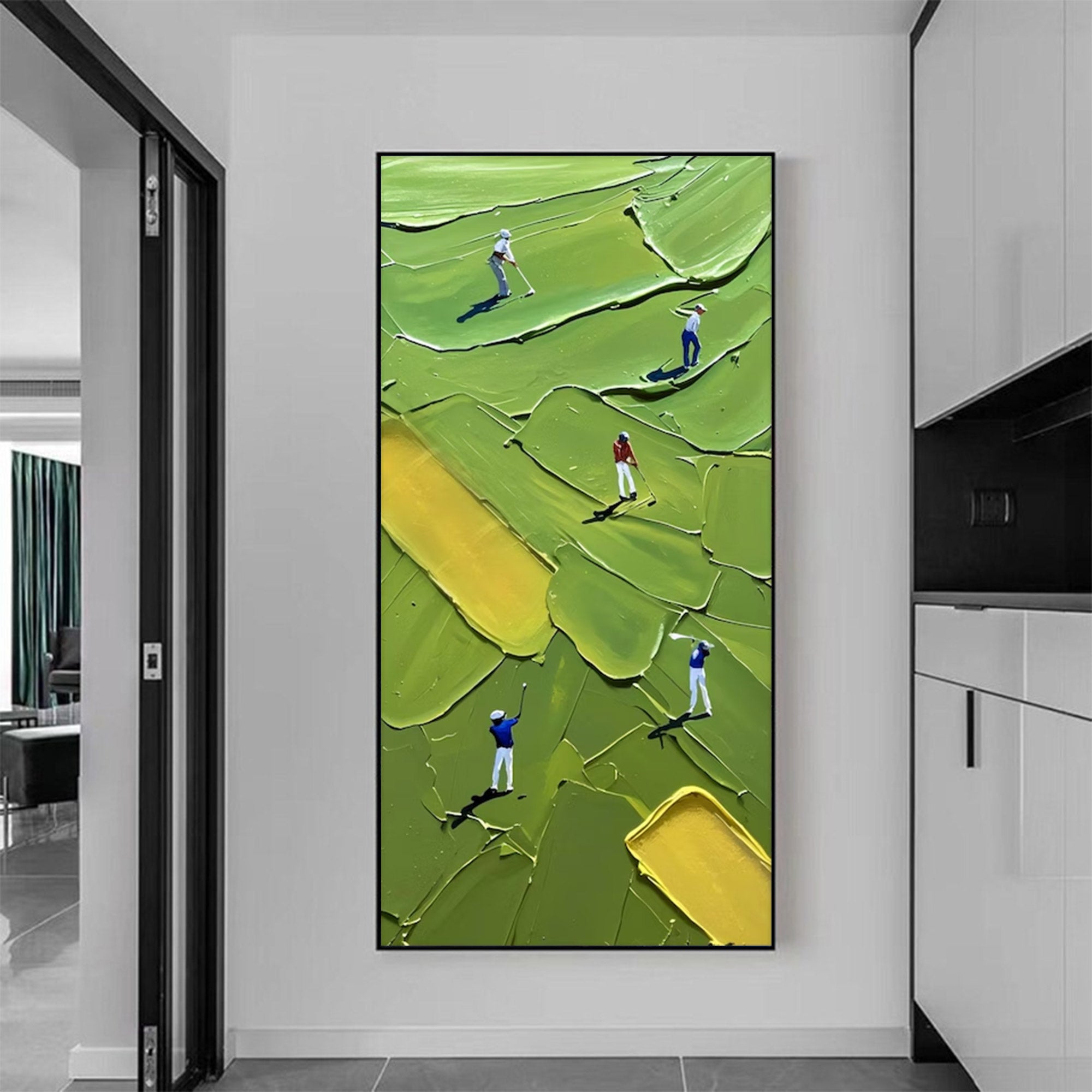 Large Modern Textured Green Art | MuroArt #WGA 023