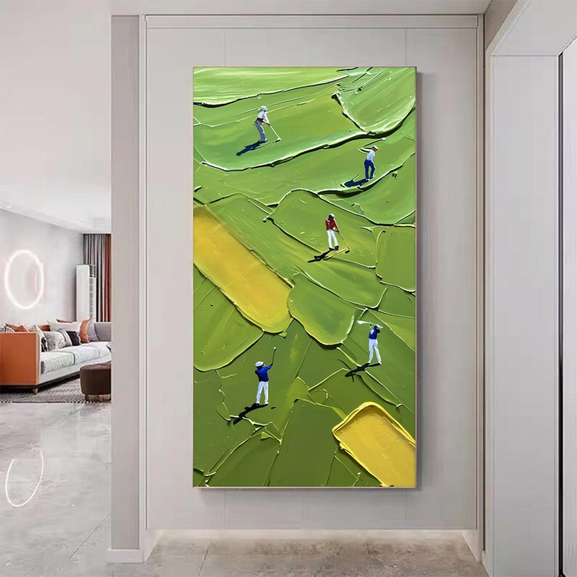 Large Modern Textured Green Art | MuroArt #WGA 023
