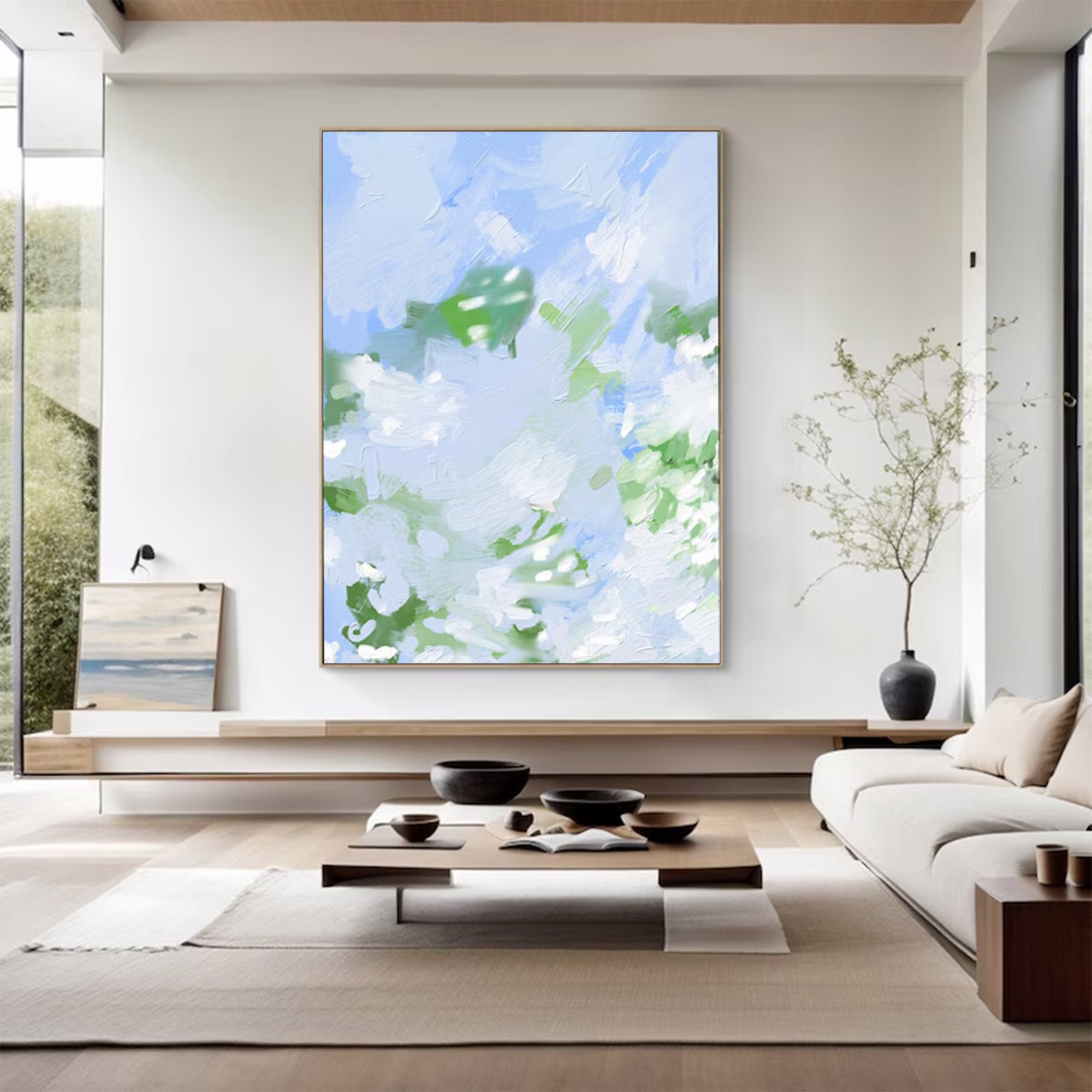 Large Abstract Blue and Green Art | MuroArt #WGA 020