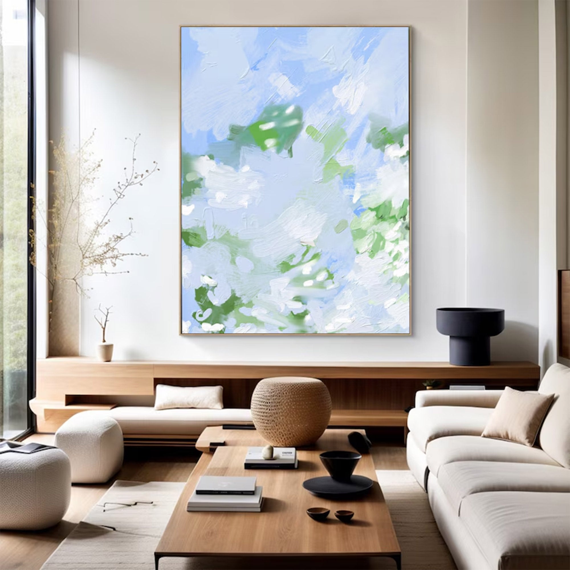 Large Abstract Blue and Green Art | MuroArt #WGA 020