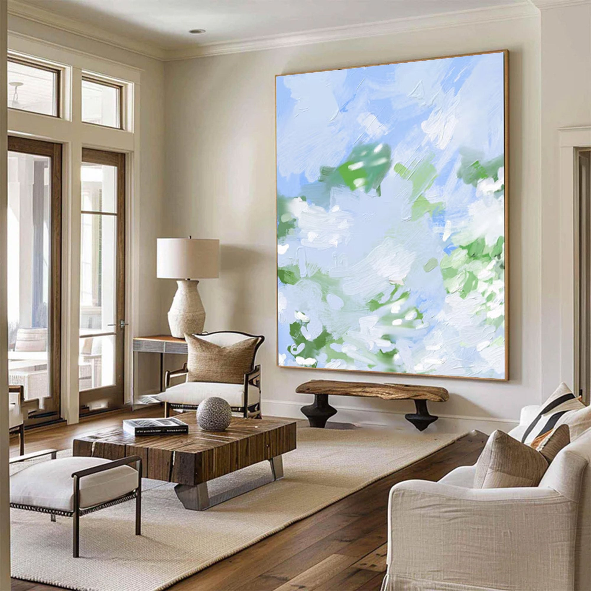 Large Abstract Blue and Green Art | MuroArt #WGA 020