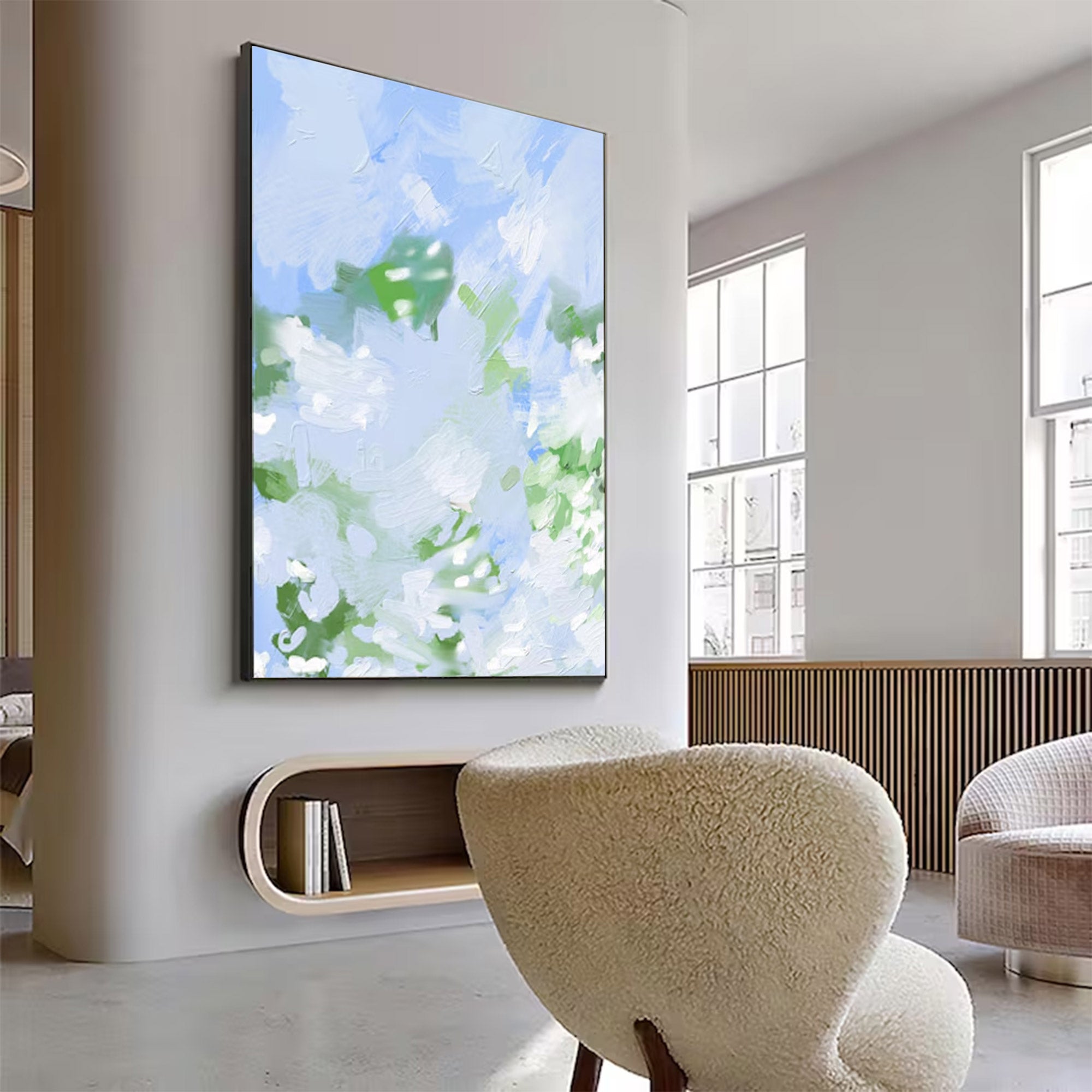 Large Abstract Blue and Green Art | MuroArt #WGA 020