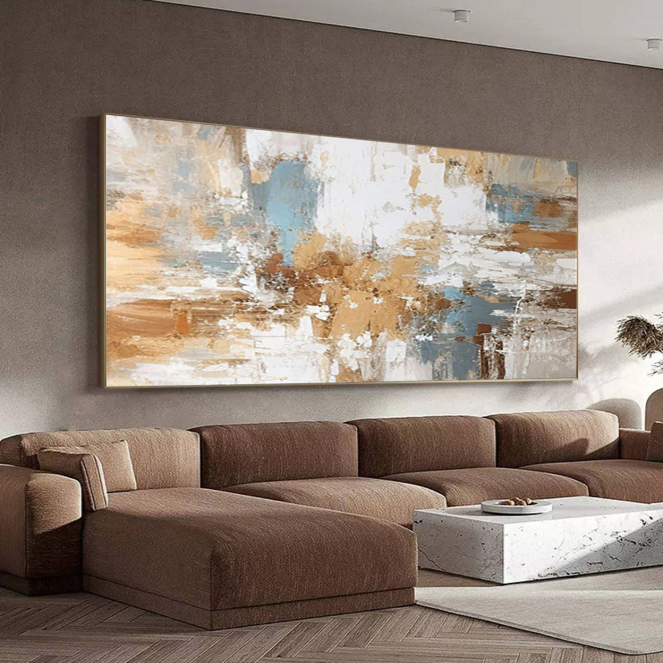 Beige & Brown Abstract Painting #BBA 014