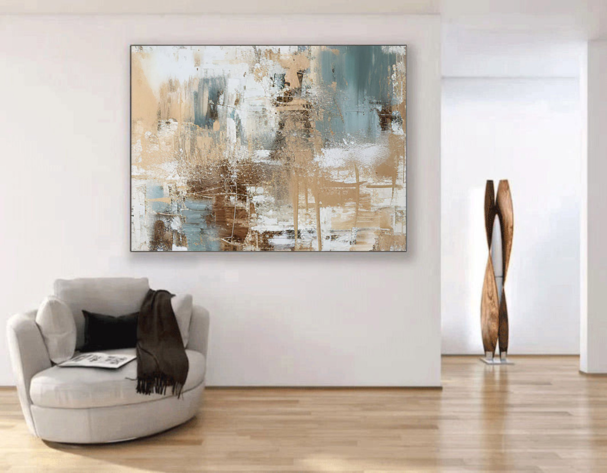 Beige & Brown Abstract Painting #BBA 015