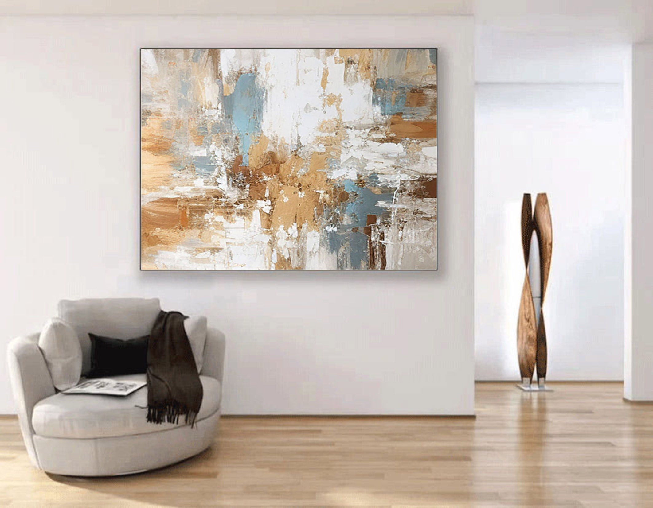 Beige & Brown Abstract Painting #BBA 014