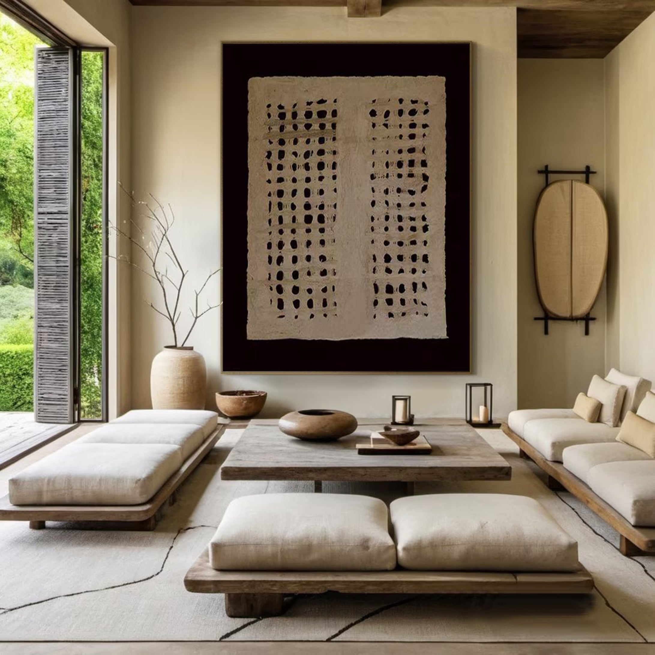 Wabi Sabi Inspired Minimalist Art Large Canvas for Serene Living Spaces #WS 038