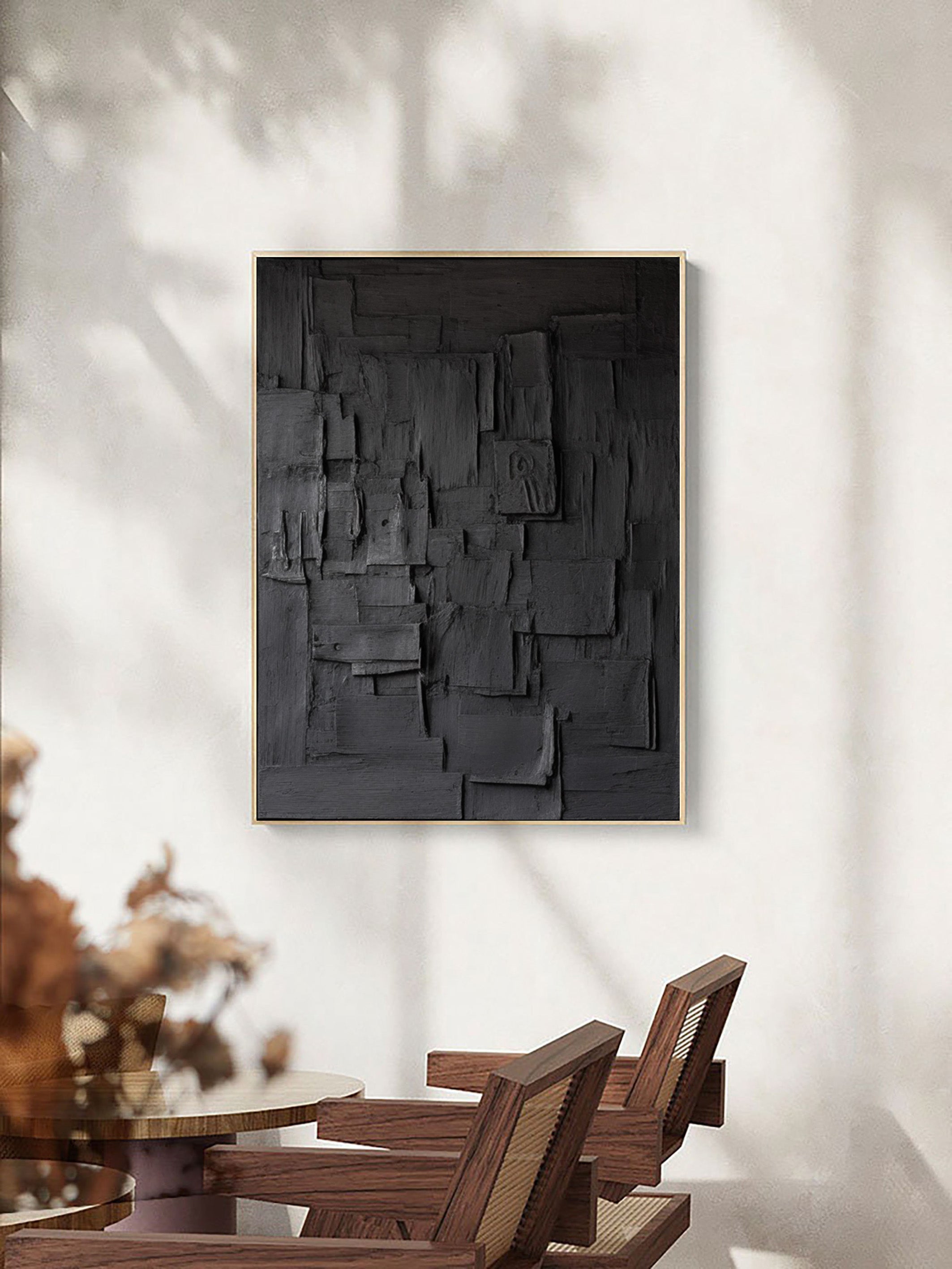 Modern Minimalist Black Abstract Art Monochrome Wall Decor #BM 097