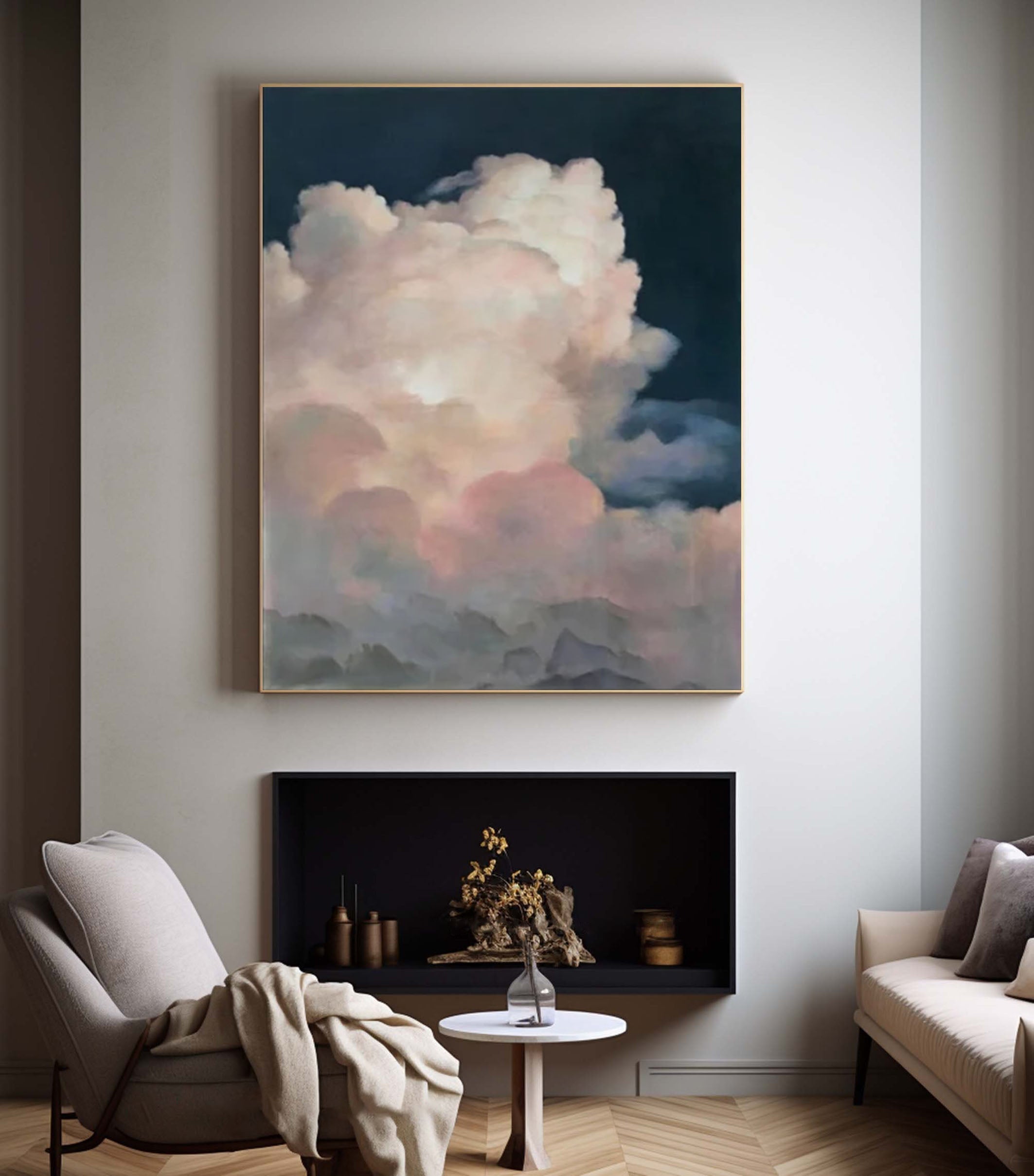 Ethereal Cloudscape Painting Elegant Wall Art for Living Spaces #SP 009