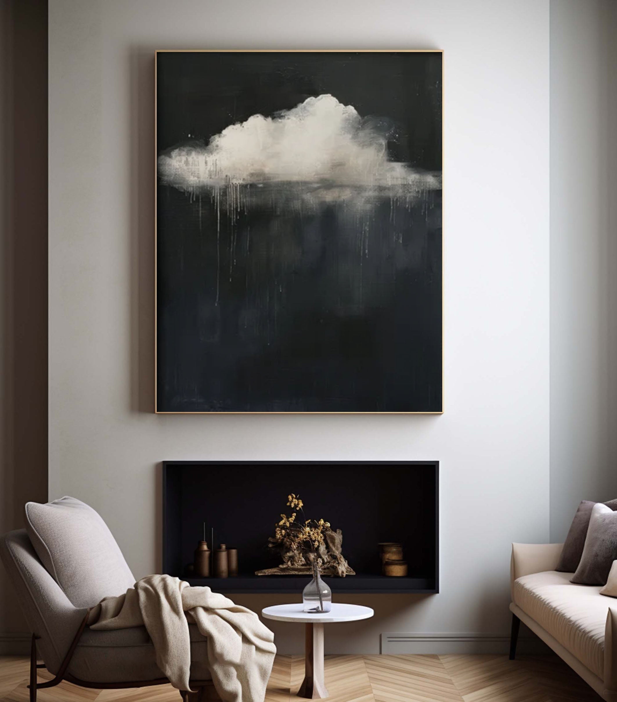 Pastel Cloud Art Large Abstract Canvas for Relaxing Ambiance #SP 006