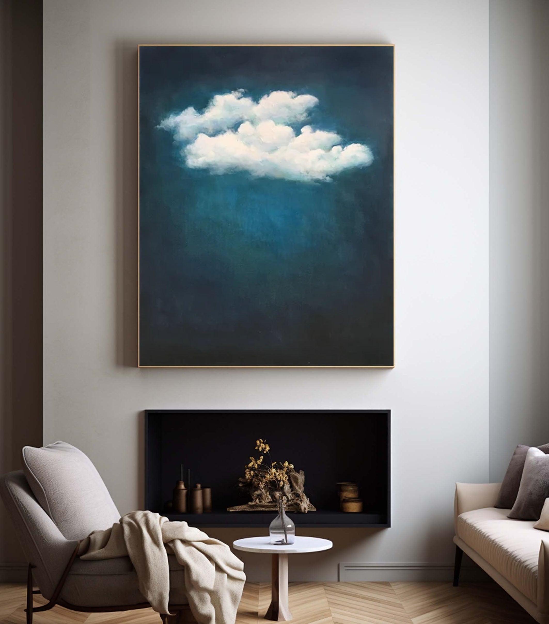 Ethereal Cloudscape Painting Elegant Wall Art for Living Spaces #SP 002