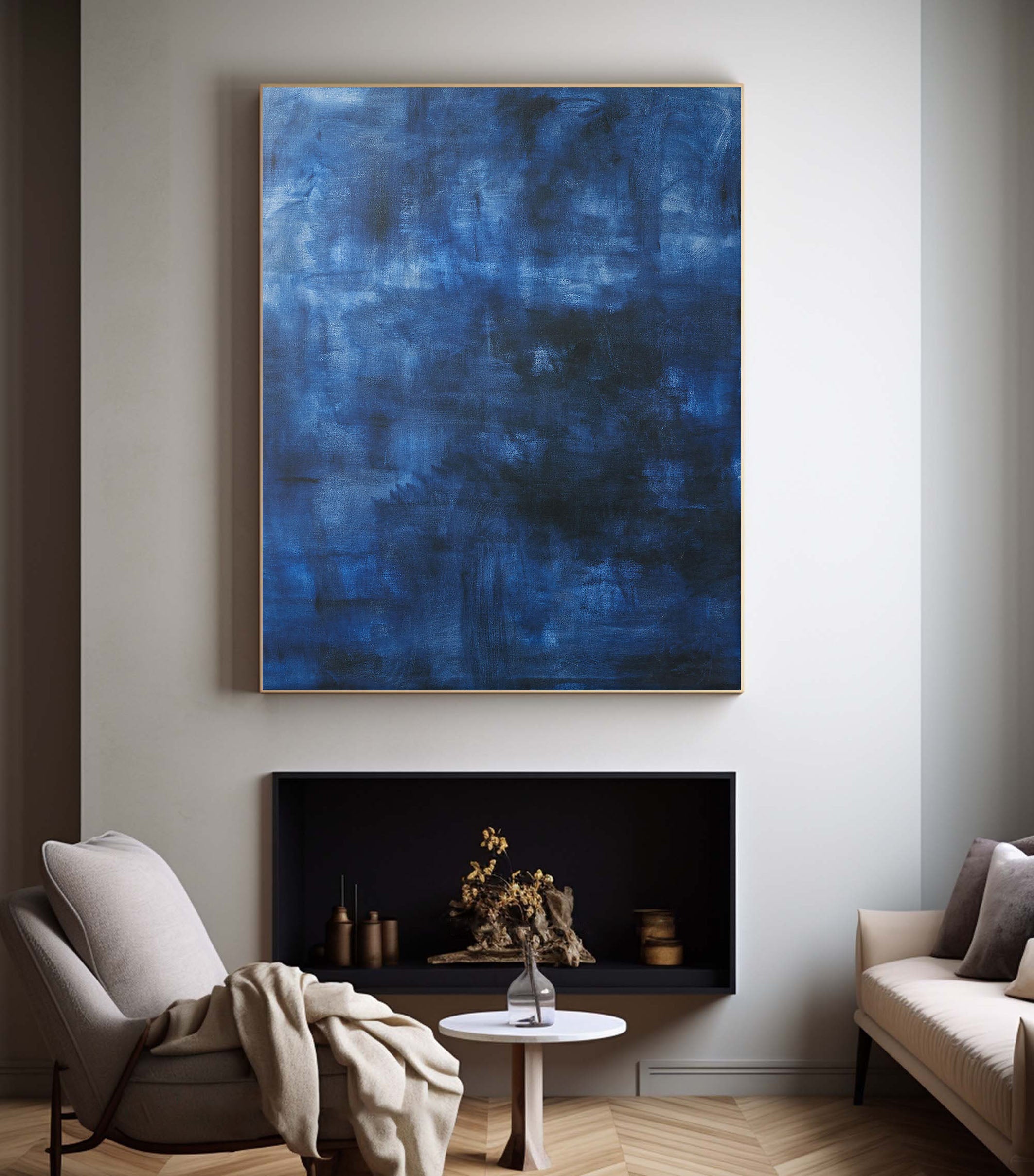 Atmospheric Blue Abstraction, Contemporary Wall Decor #BGA 094