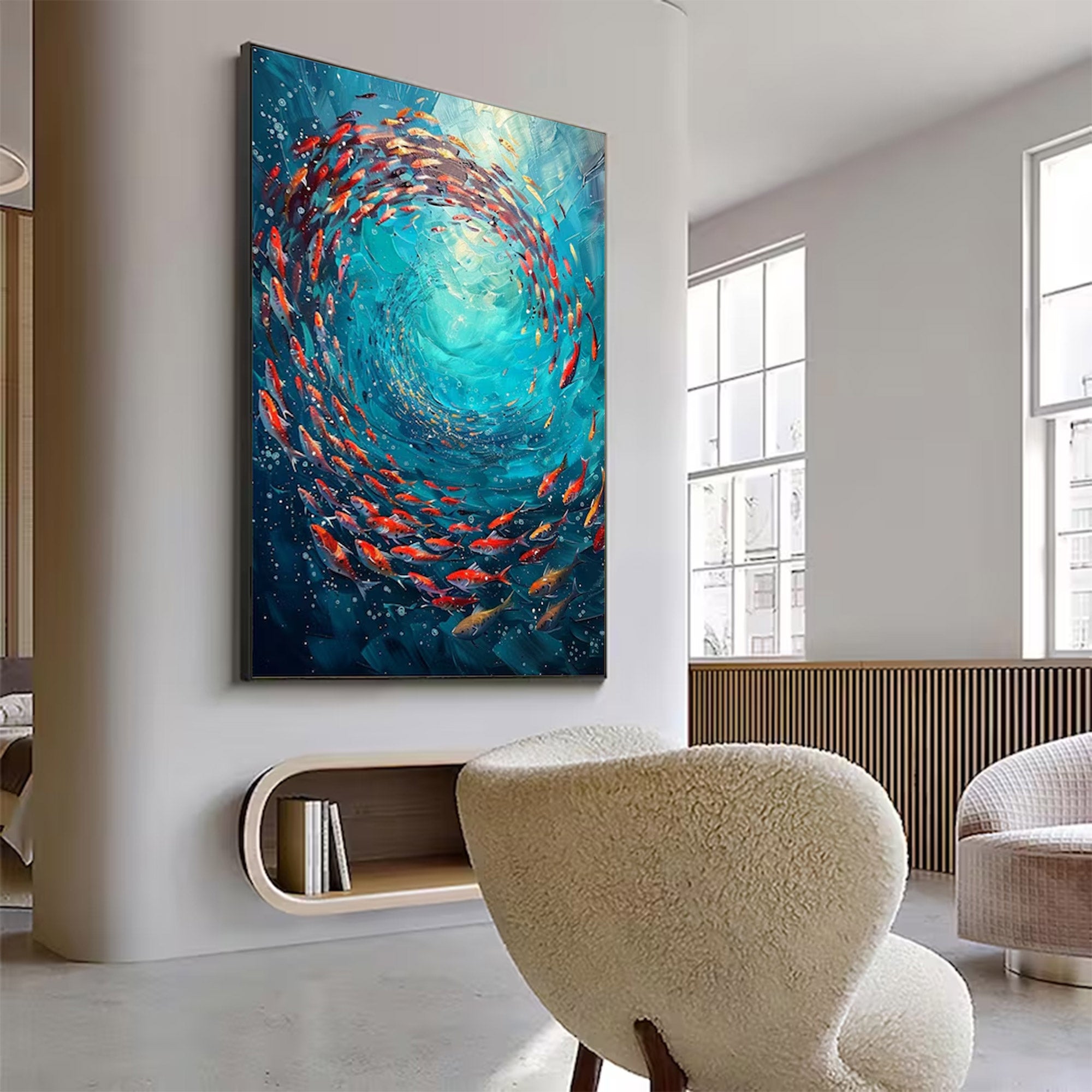 Large Abstract Ocean Vortex Painting | MuroArt #WGA 021