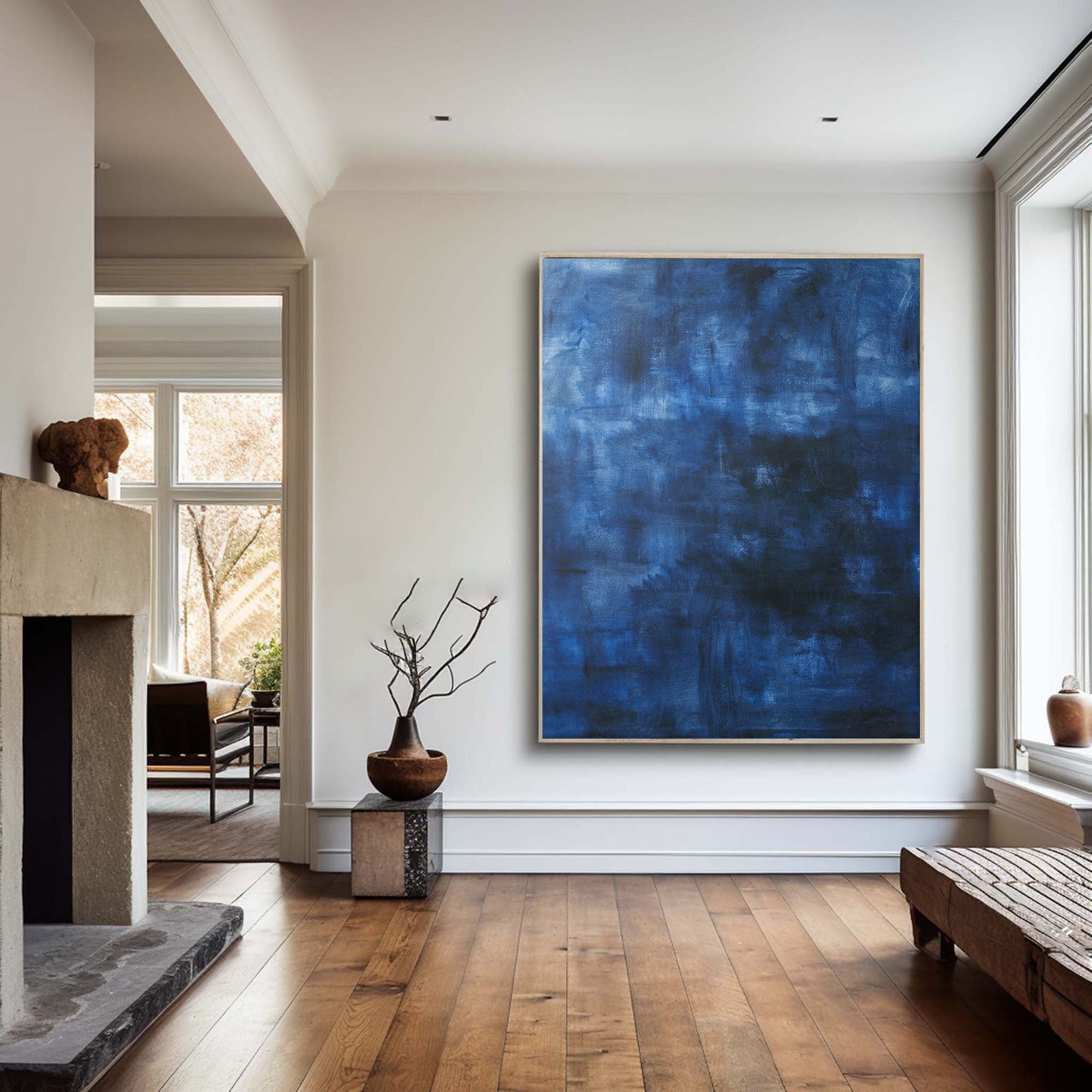 Atmospheric Blue Abstraction, Contemporary Wall Decor #BGA 094