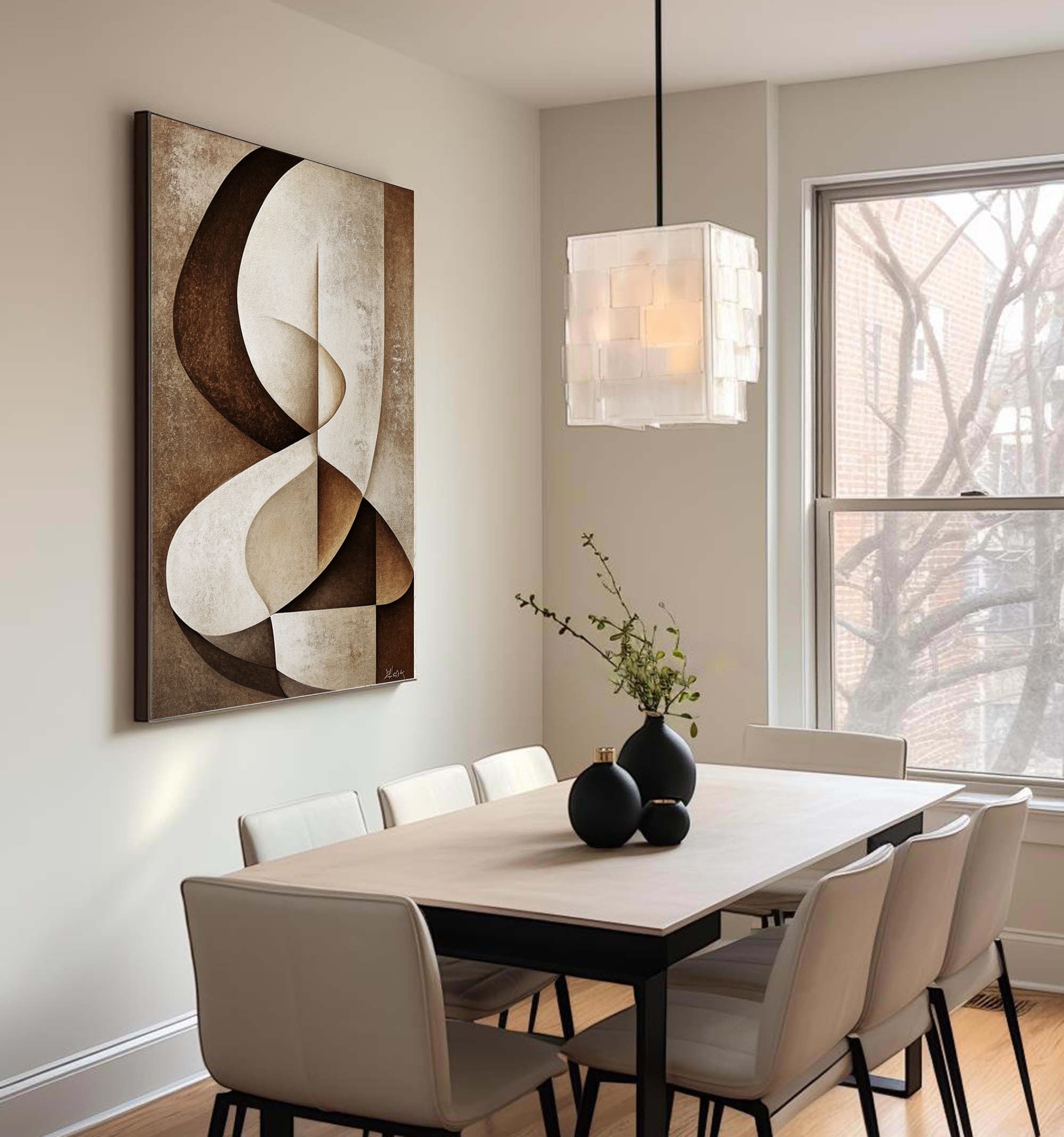 Modern Geometric Abstract Art Earthy Tones for Contemporary Spaces #BBA 077