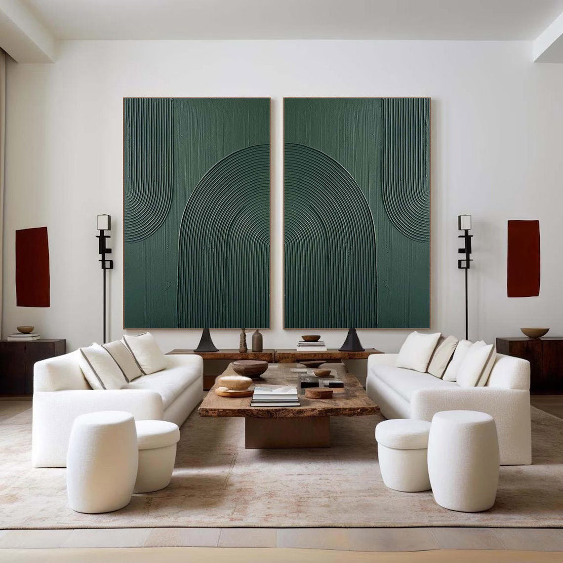 Green Minimalist Painting Set Of 2 #GMS 002