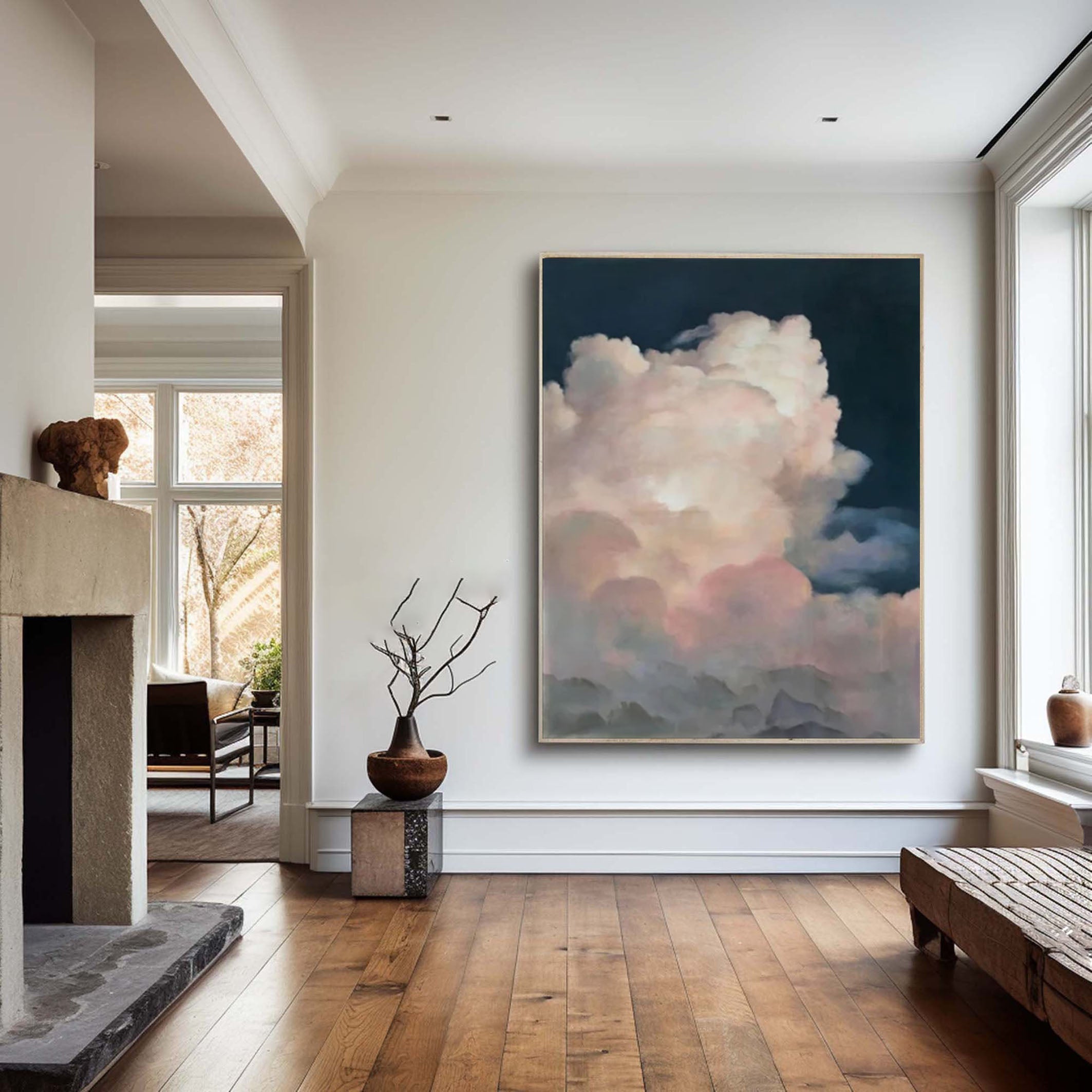 Ethereal Cloudscape Painting Elegant Wall Art for Living Spaces #SP 009