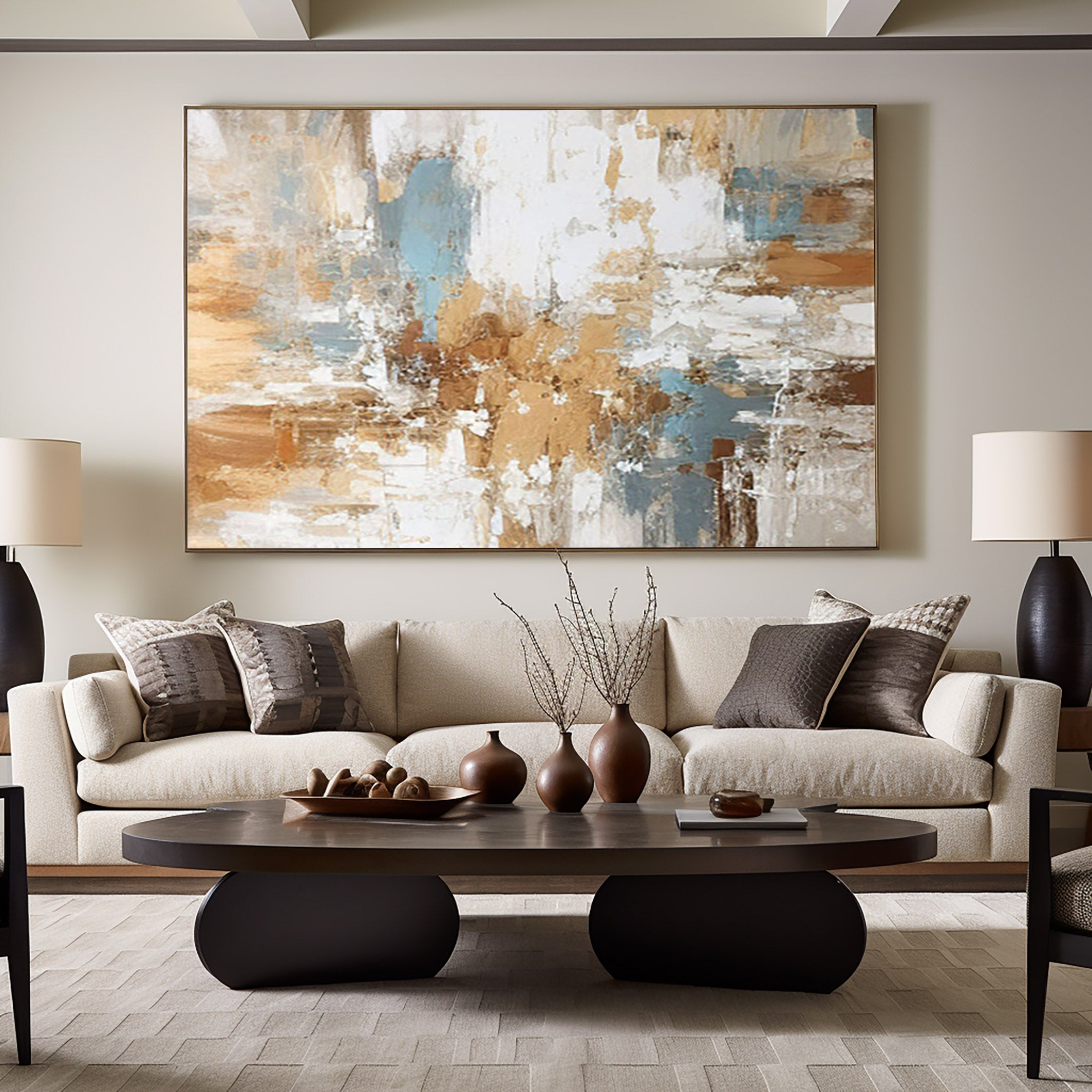 Beige & Brown Abstract Painting #BBA 014