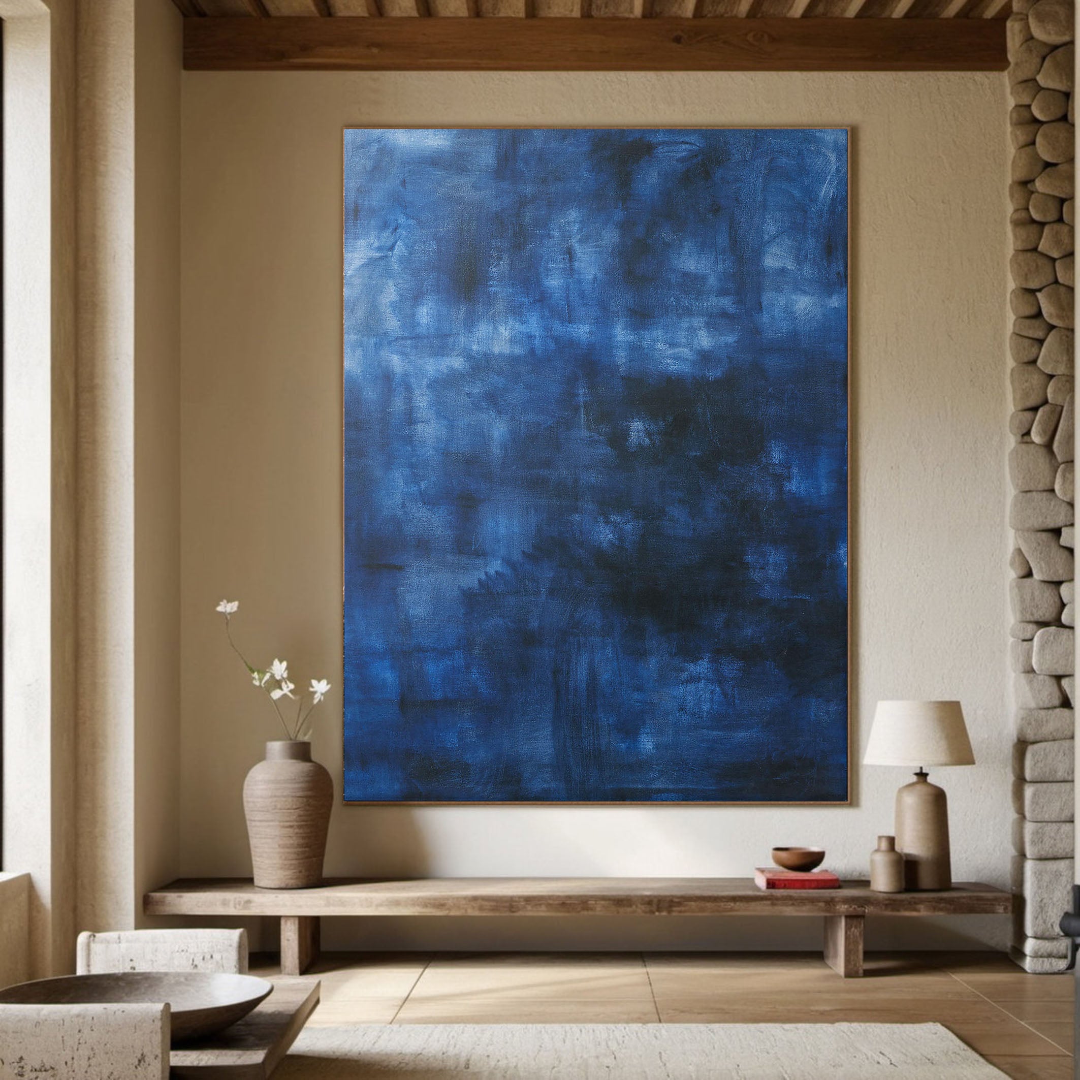 Atmospheric Blue Abstraction, Contemporary Wall Decor #BGA 094