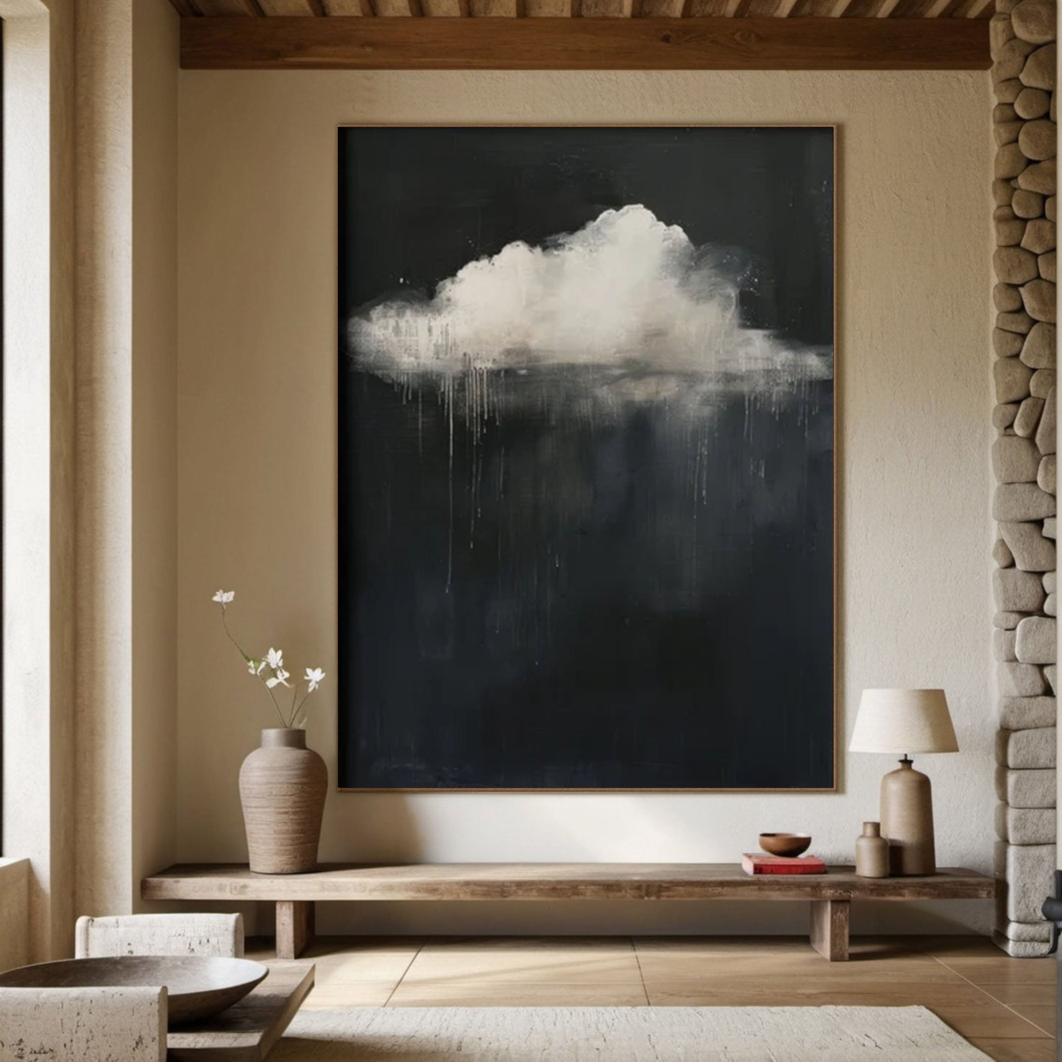 Pastel Cloud Art Large Abstract Canvas for Relaxing Ambiance #SP 006