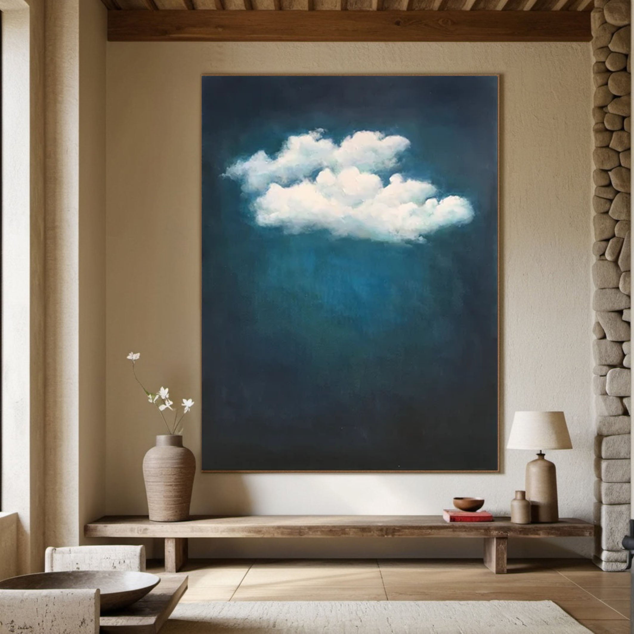 Ethereal Cloudscape Painting Elegant Wall Art for Living Spaces #SP 002