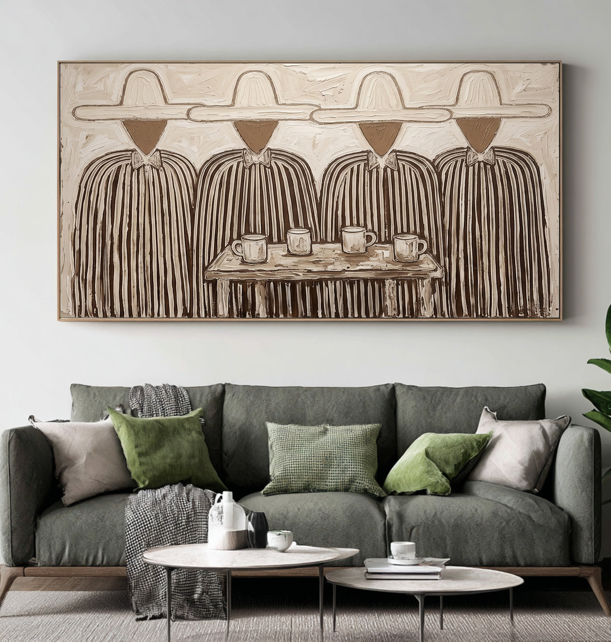 Folk Art Painting, Figurative Wall Art, Textured Hand Painted Artwork