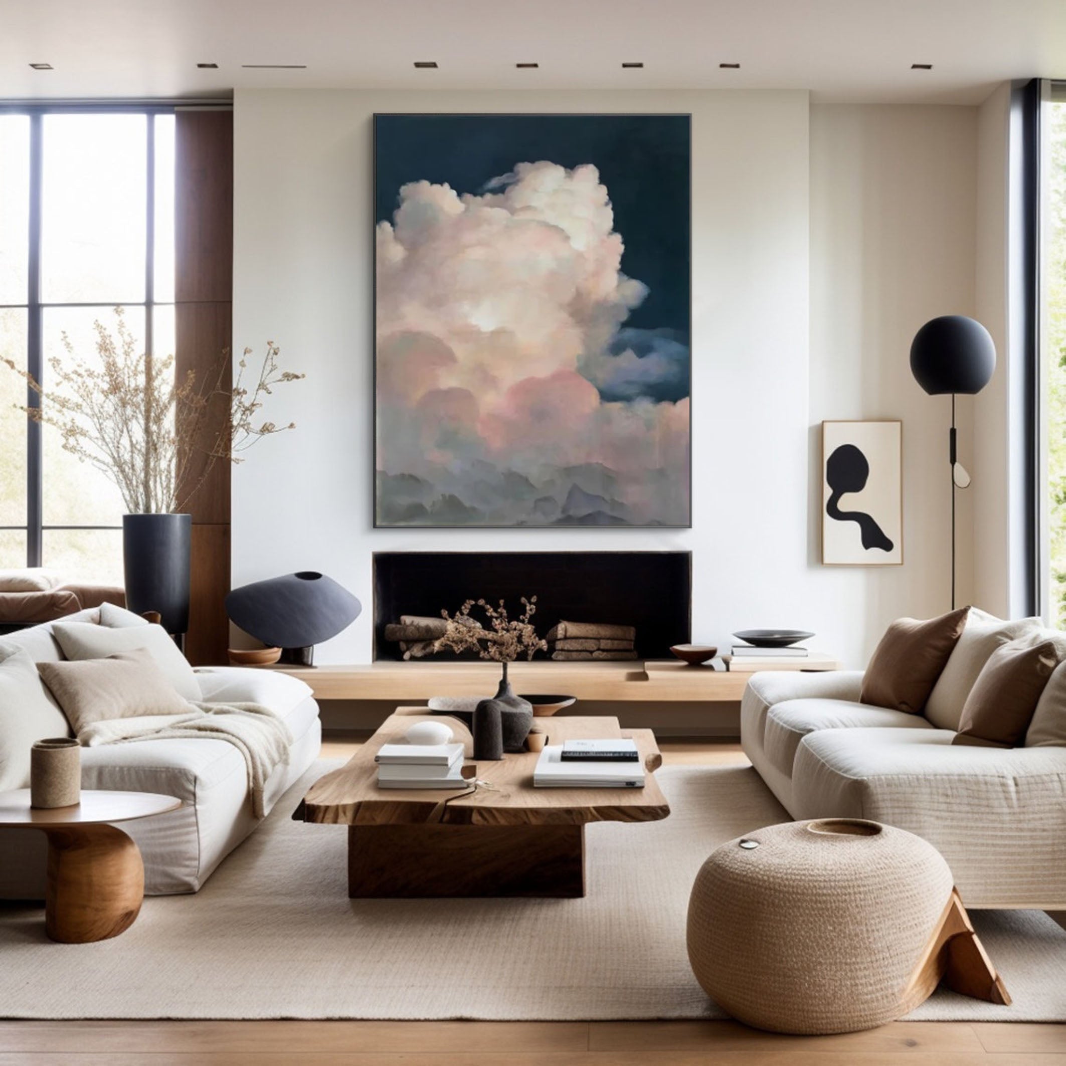 Ethereal Cloudscape Painting Elegant Wall Art for Living Spaces #SP 009