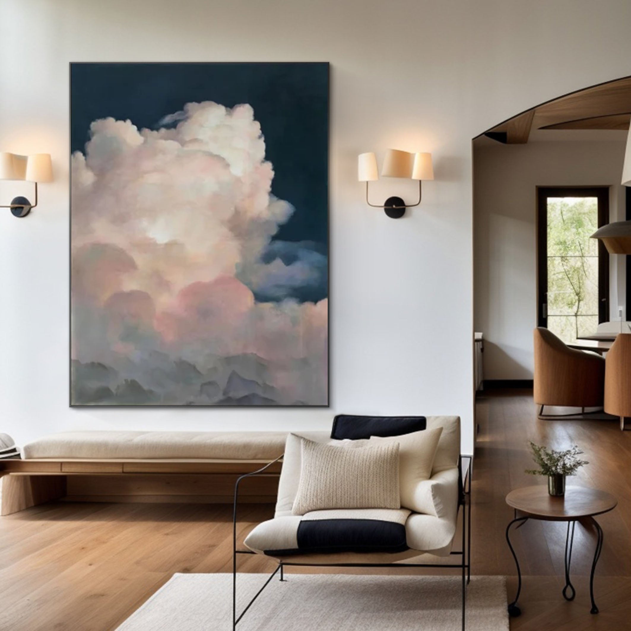 Ethereal Cloudscape Painting Elegant Wall Art for Living Spaces #SP 009