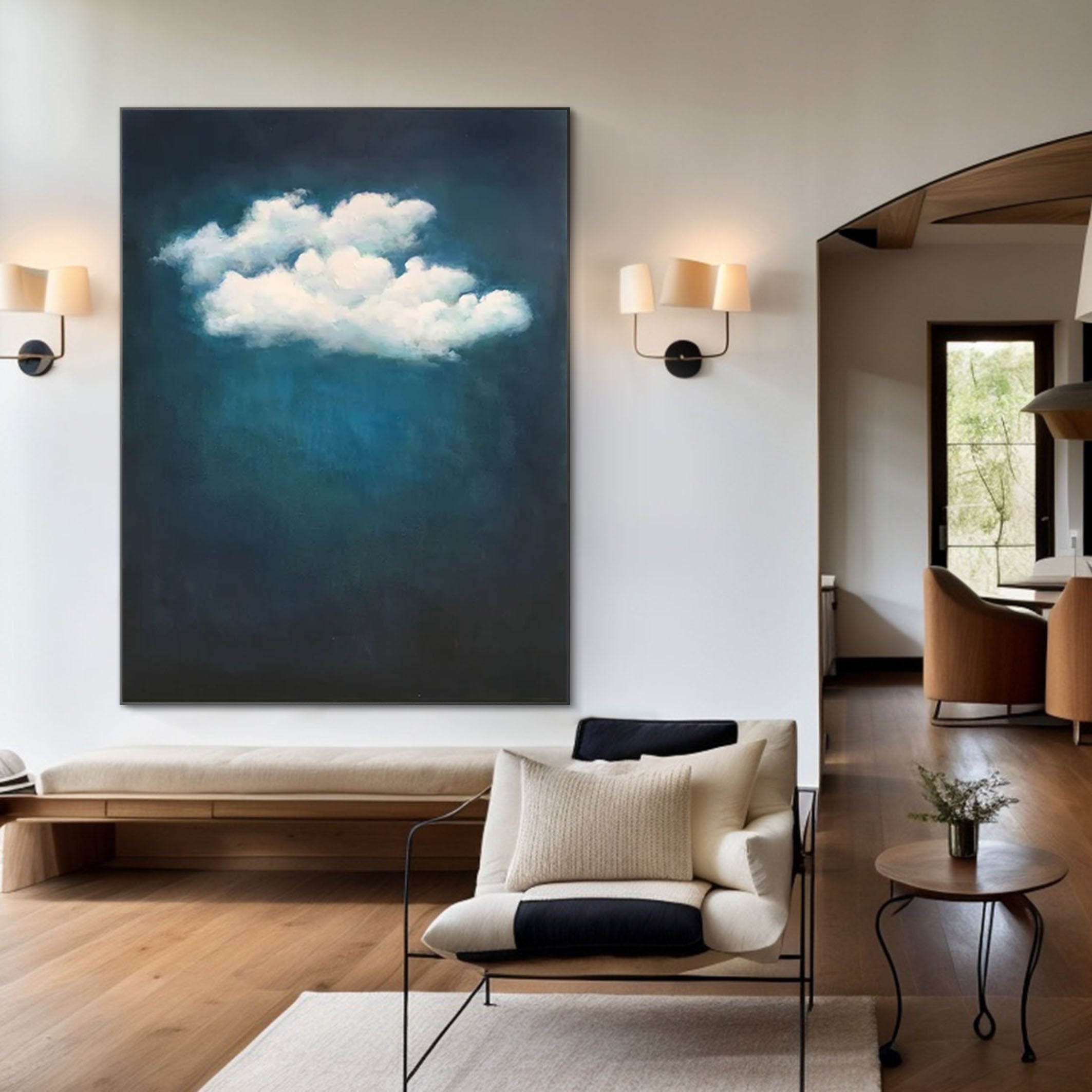 Ethereal Cloudscape Painting Elegant Wall Art for Living Spaces #SP 002