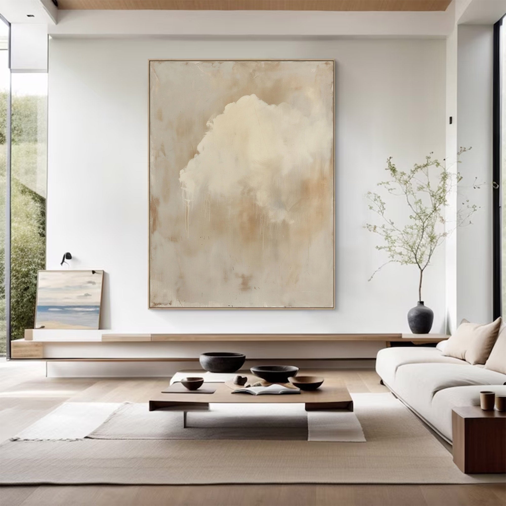 Abstract Large Impasto Neutral Art | MuroArt #WG 120