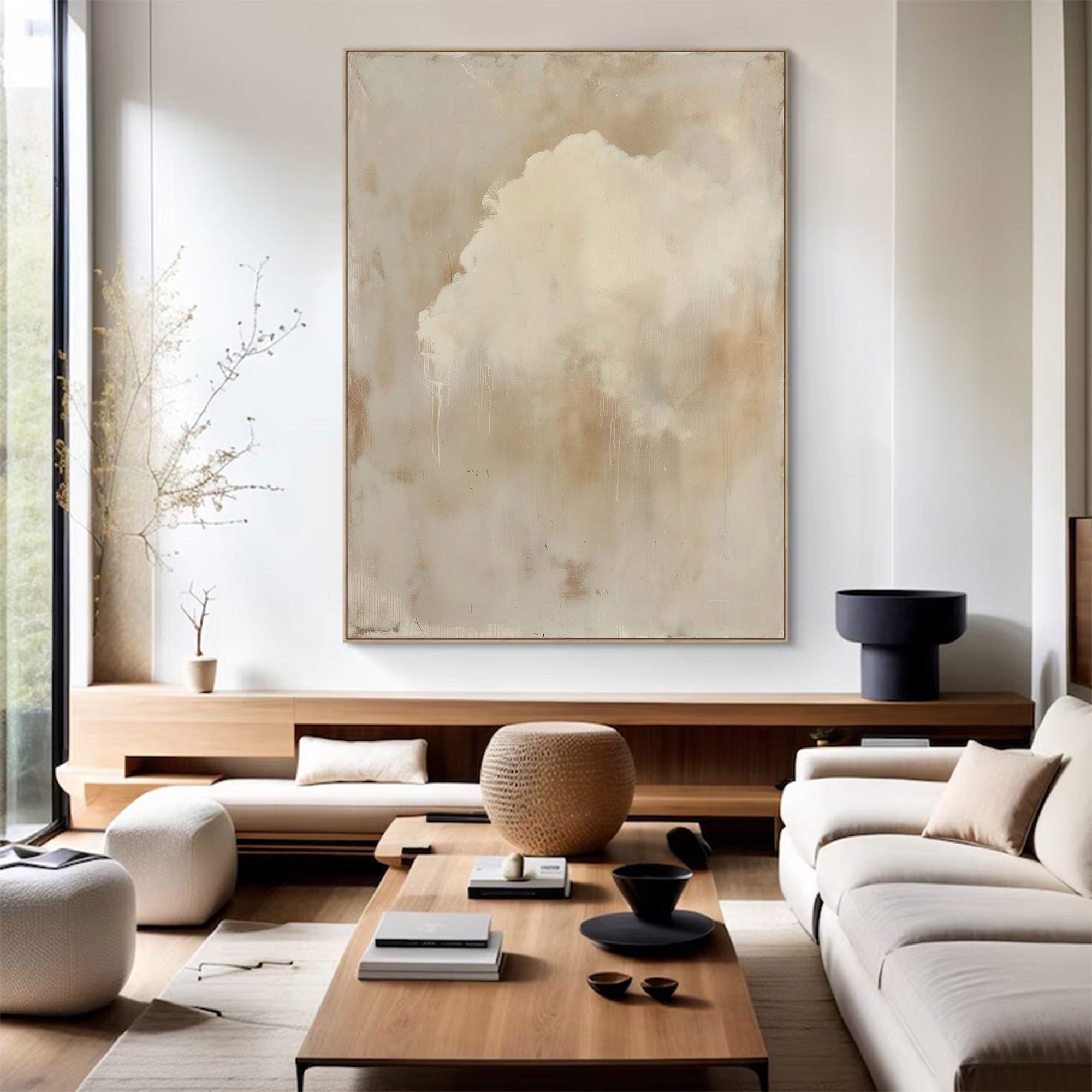 Abstract Large Impasto Neutral Art | MuroArt #WG 120