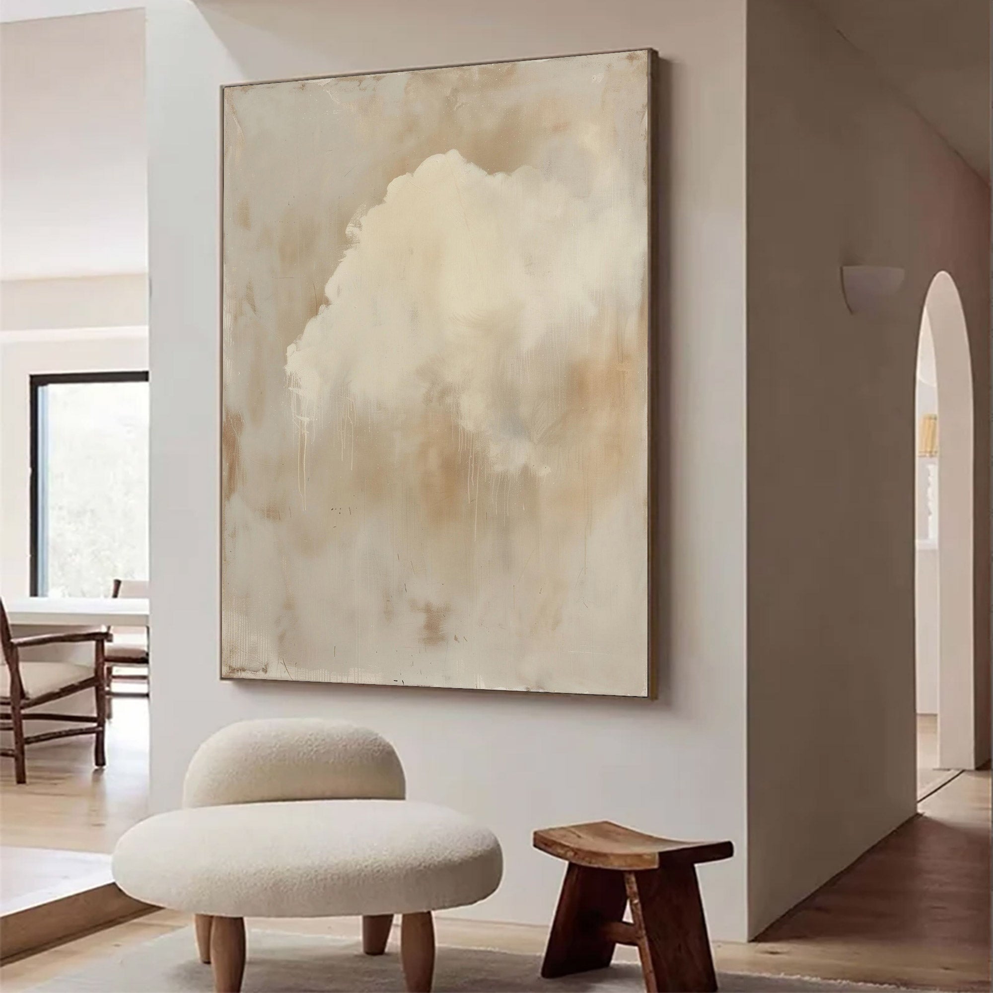 Abstract Large Impasto Neutral Art | MuroArt #WG 120