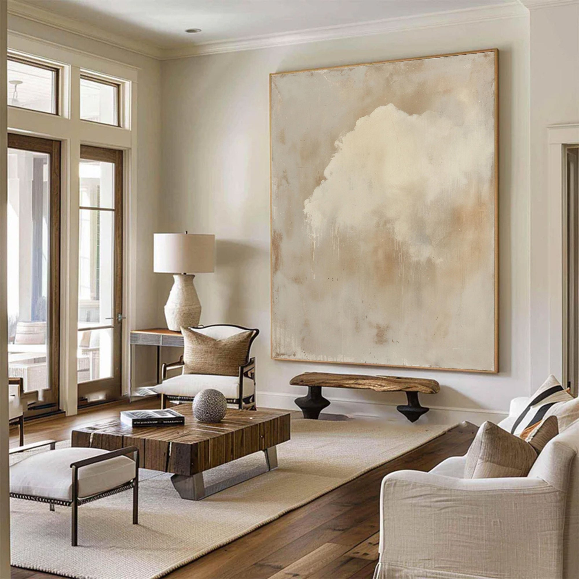 Abstract Large Impasto Neutral Art | MuroArt #WG 120