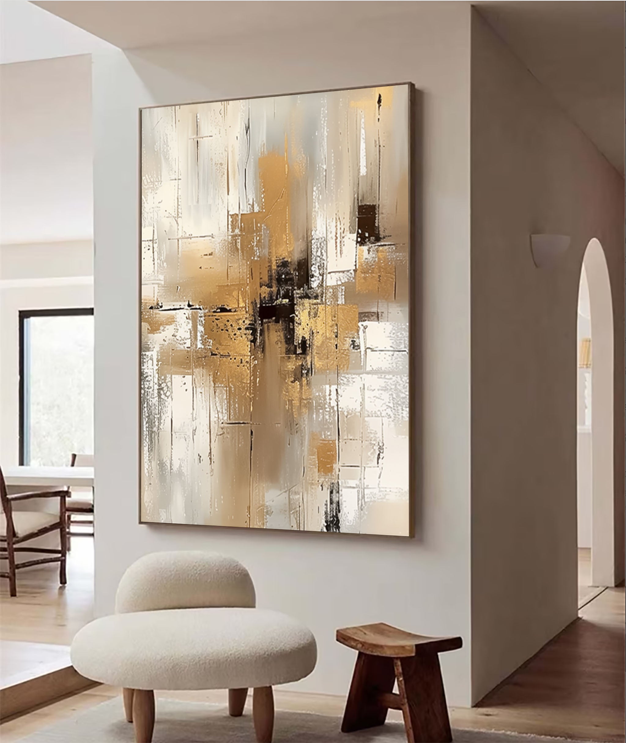 Neutral Abstract Wall Art #BBA 075