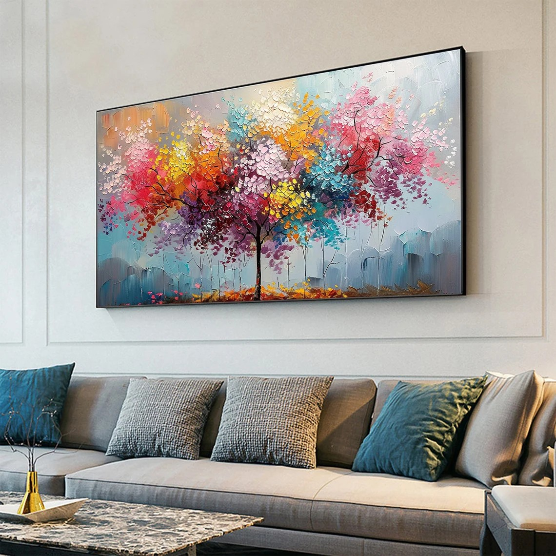 Vibrant Multicolor Tree Abstract Wall Art #BGA 054