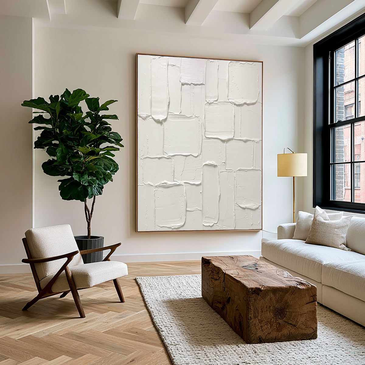 A Study In Modular Balance Large White Textured Abstract Wall Art Contemporary Sculptural Relief