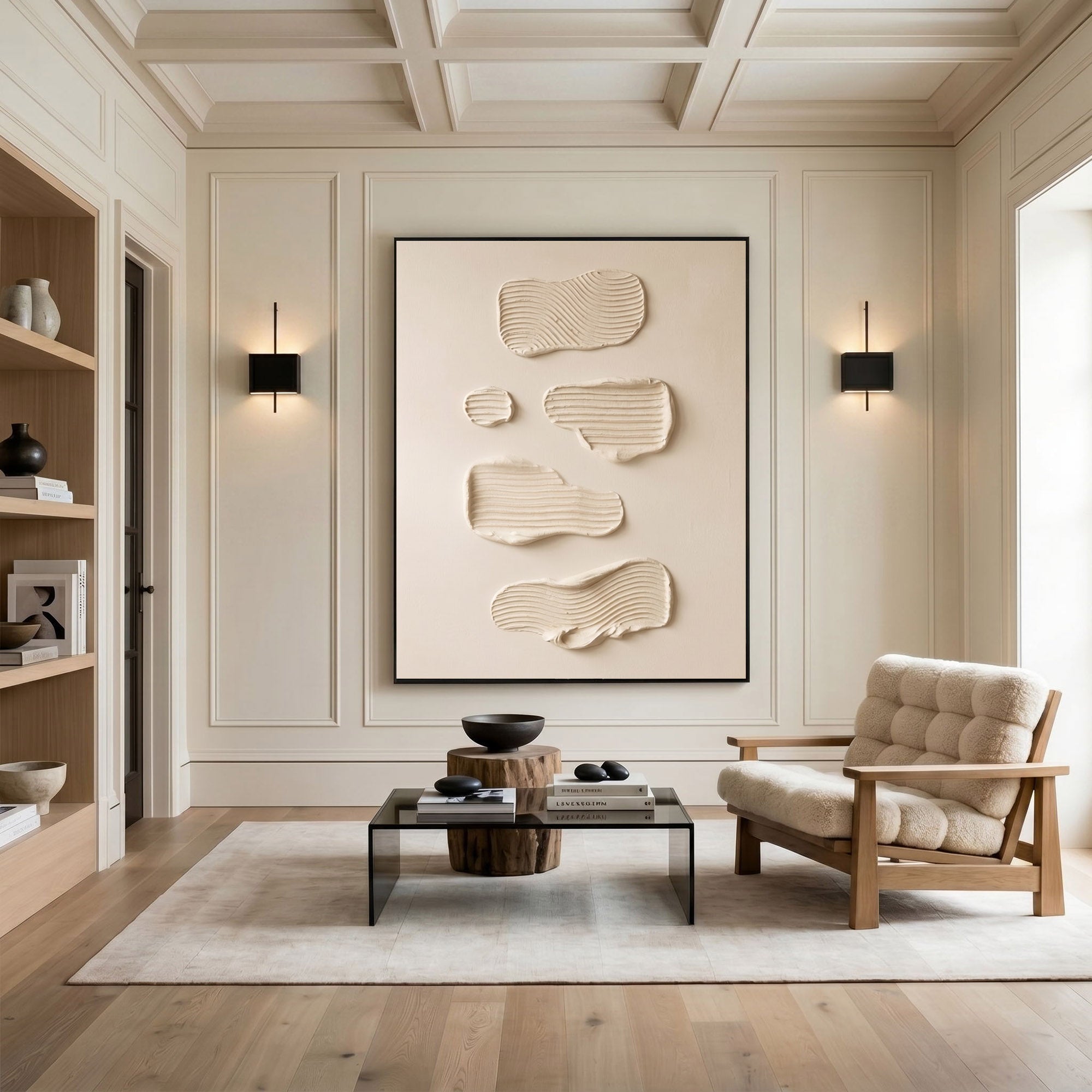 Large Textured Wall Art Modern Abstract Oil Painting Minimalist Contemporary Home Decor