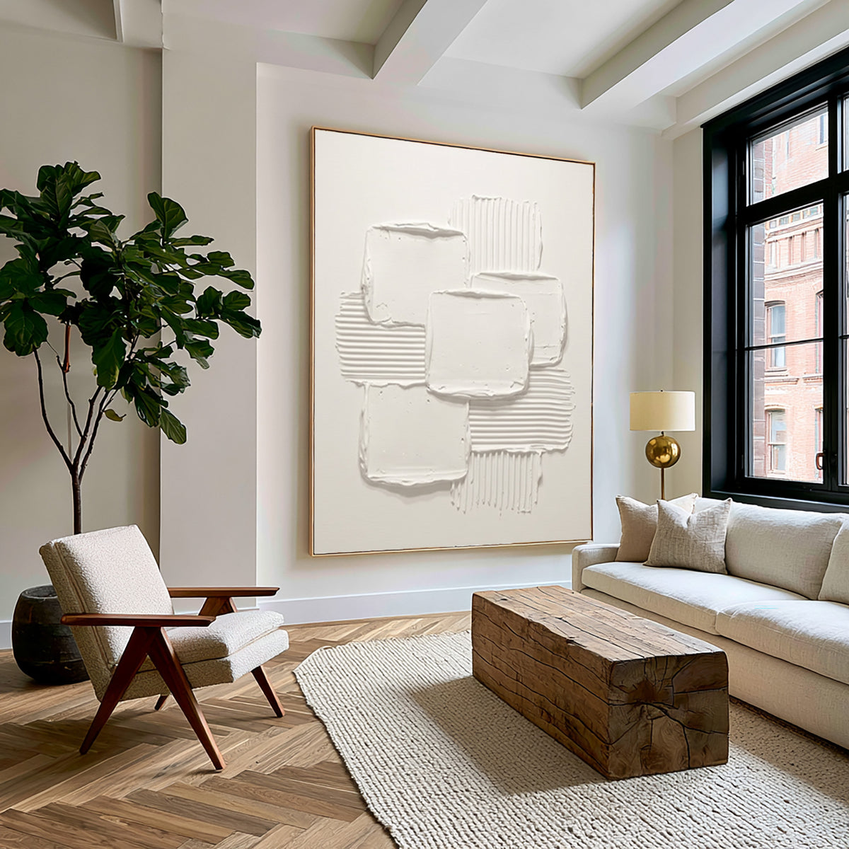 The Geometry Of Silence Large Abstract Wall Art Textured Relief Contemporary Painting Modern Luxury Interior Decor