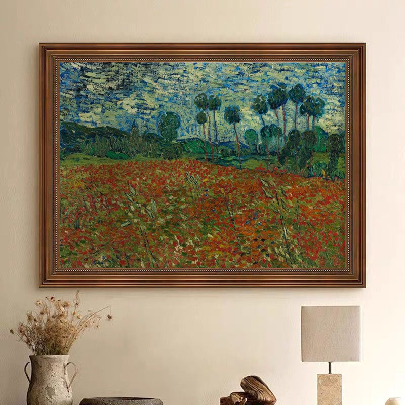 Flower Fields, Abstract Wall Art Inspired By Van Gogh #BGA 075