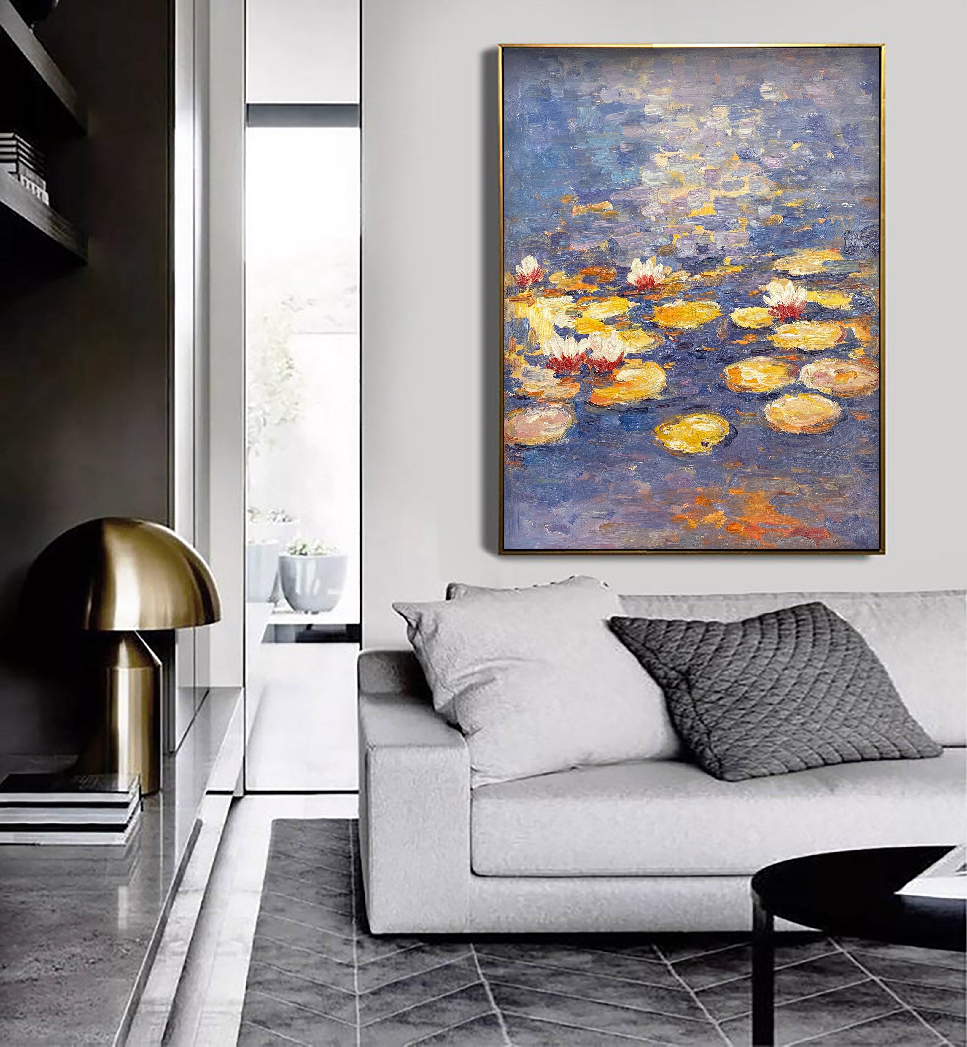 Reflections of Light on Yellow and White Water Lilies #BGA 070