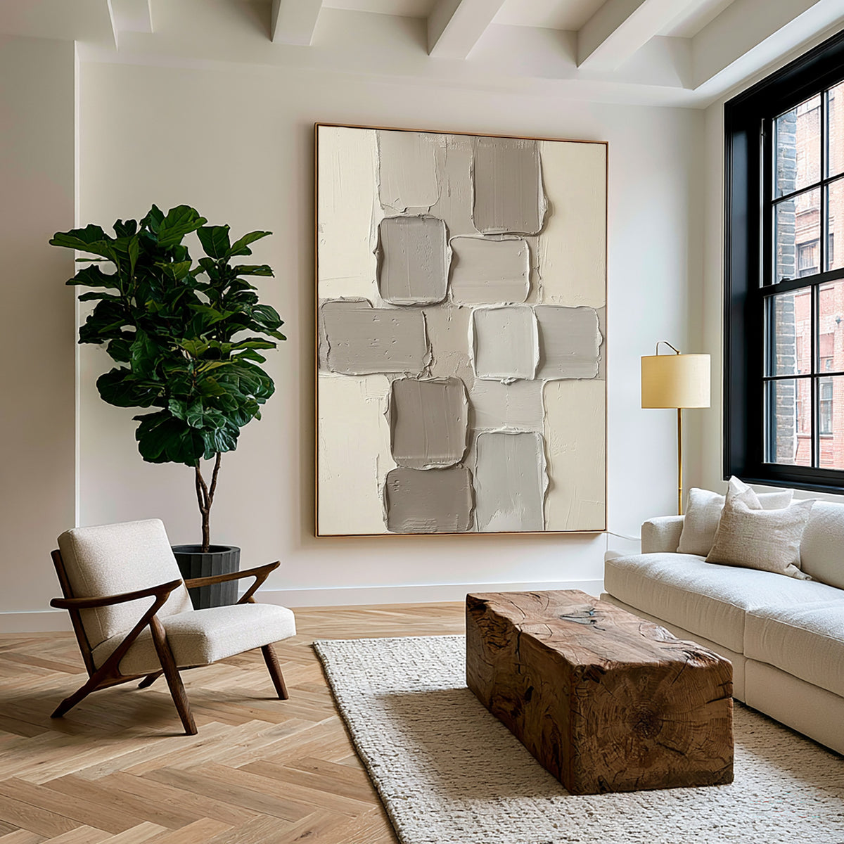 Layers Of Quietly Gathered Forms Large Neutral Abstract Wall Art Textured Sculptural Relief Painting