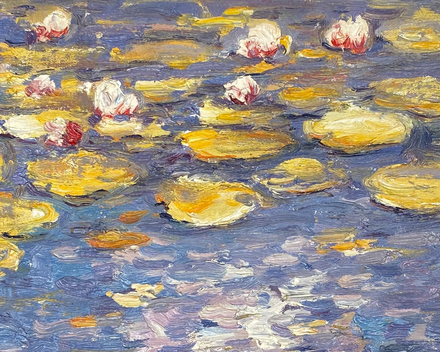 Tranquil Pond with Yellow and White Water Lilies Wall Art #BGA 069