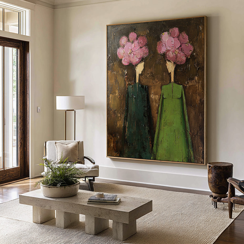 Large Contemporary Figurative Oil Painting on Canvas – Statement Wall Art for Entryway Decor #WAC 038