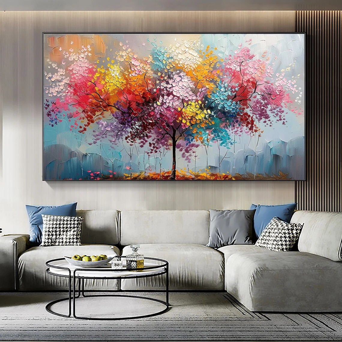 Vibrant Multicolor Tree Abstract Wall Art #BGA 054