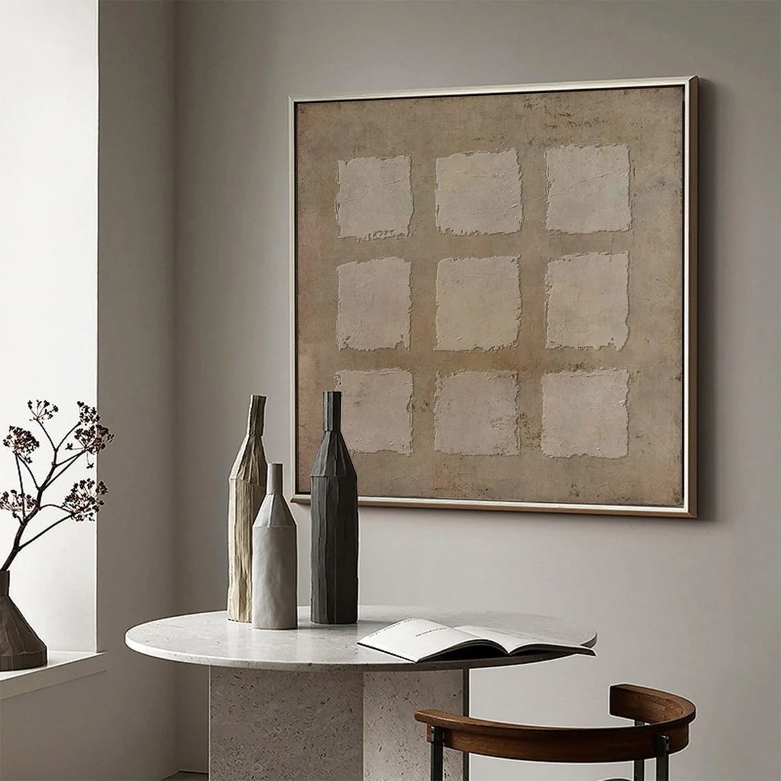 Contemporary Abstract Grid Wall Art #WSA 013