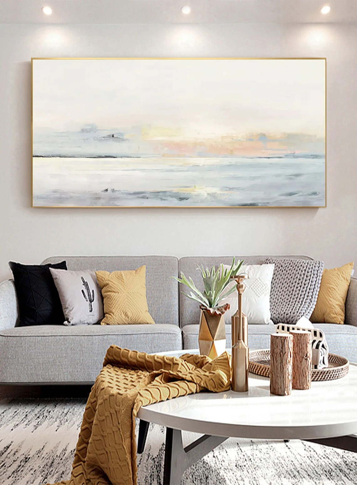 Boho Wall Art - Abstract Coastal Painting #BGA 030