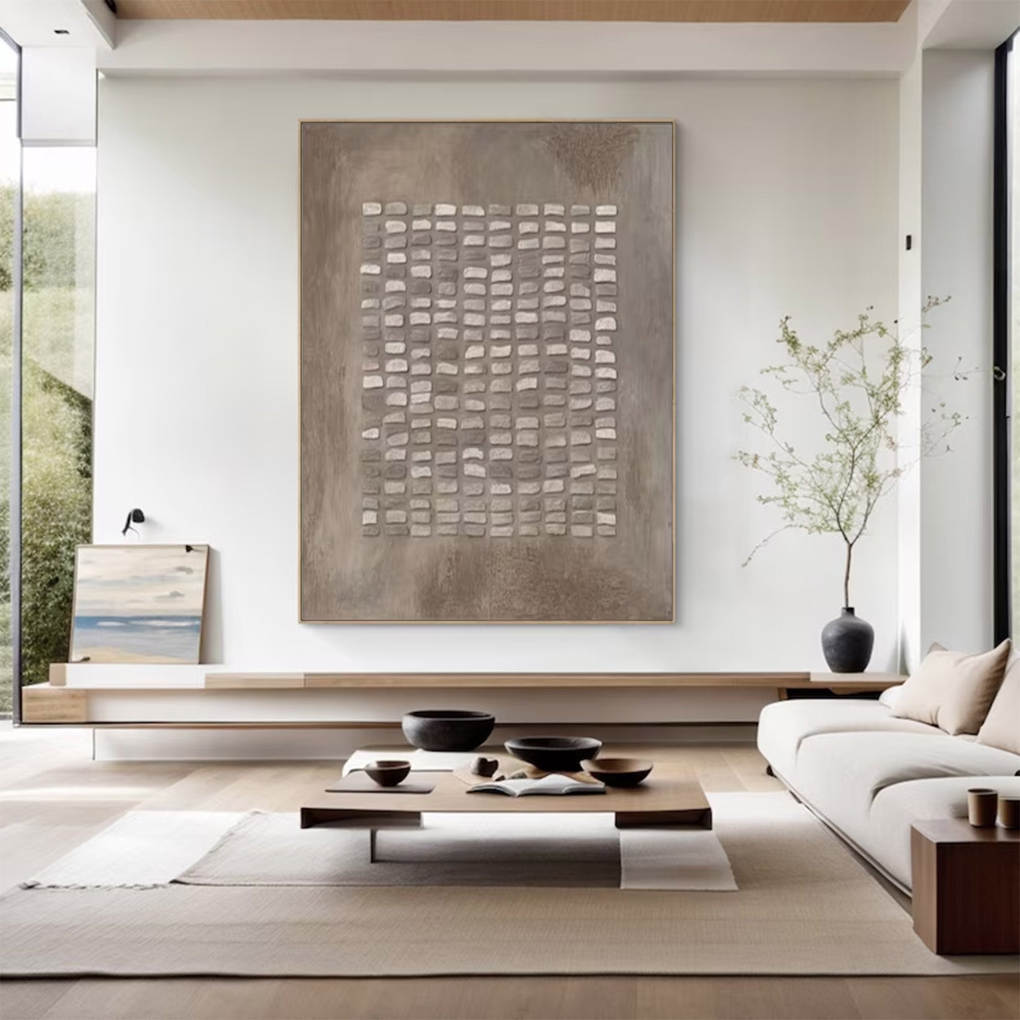 Large Abstract Textured Grid Art | MuroArt #WG 124