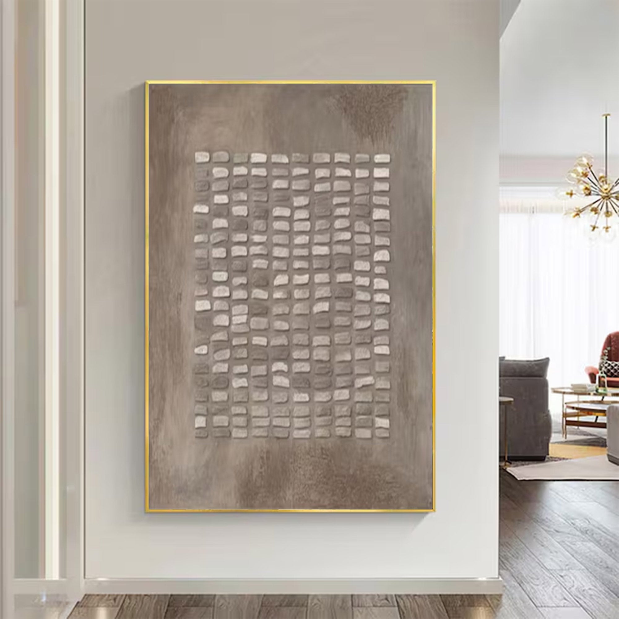 Large Abstract Textured Grid Art | MuroArt #WG 124